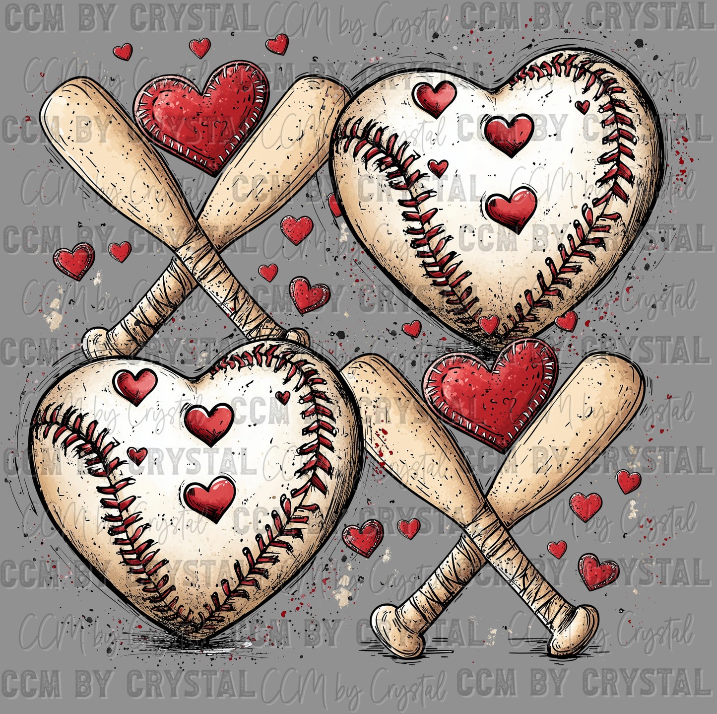Baseball Xoxo Valentines Day Ready to Press Transfer DTF Transfer Sublimation Transfer