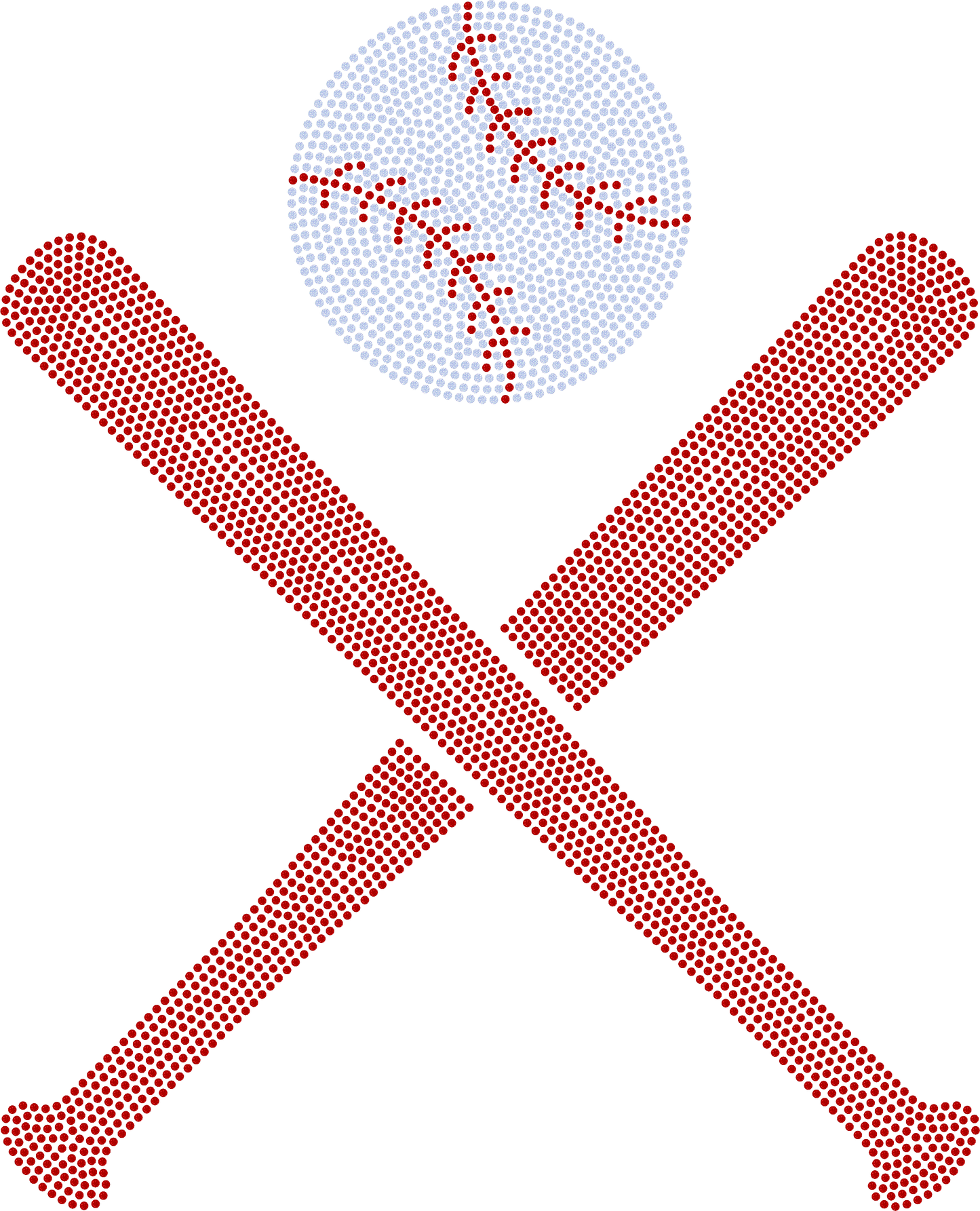 Baseball Softball Bats 11" Spangle Transfer Bling Ready to Press Transfer Sparkle Transfer
