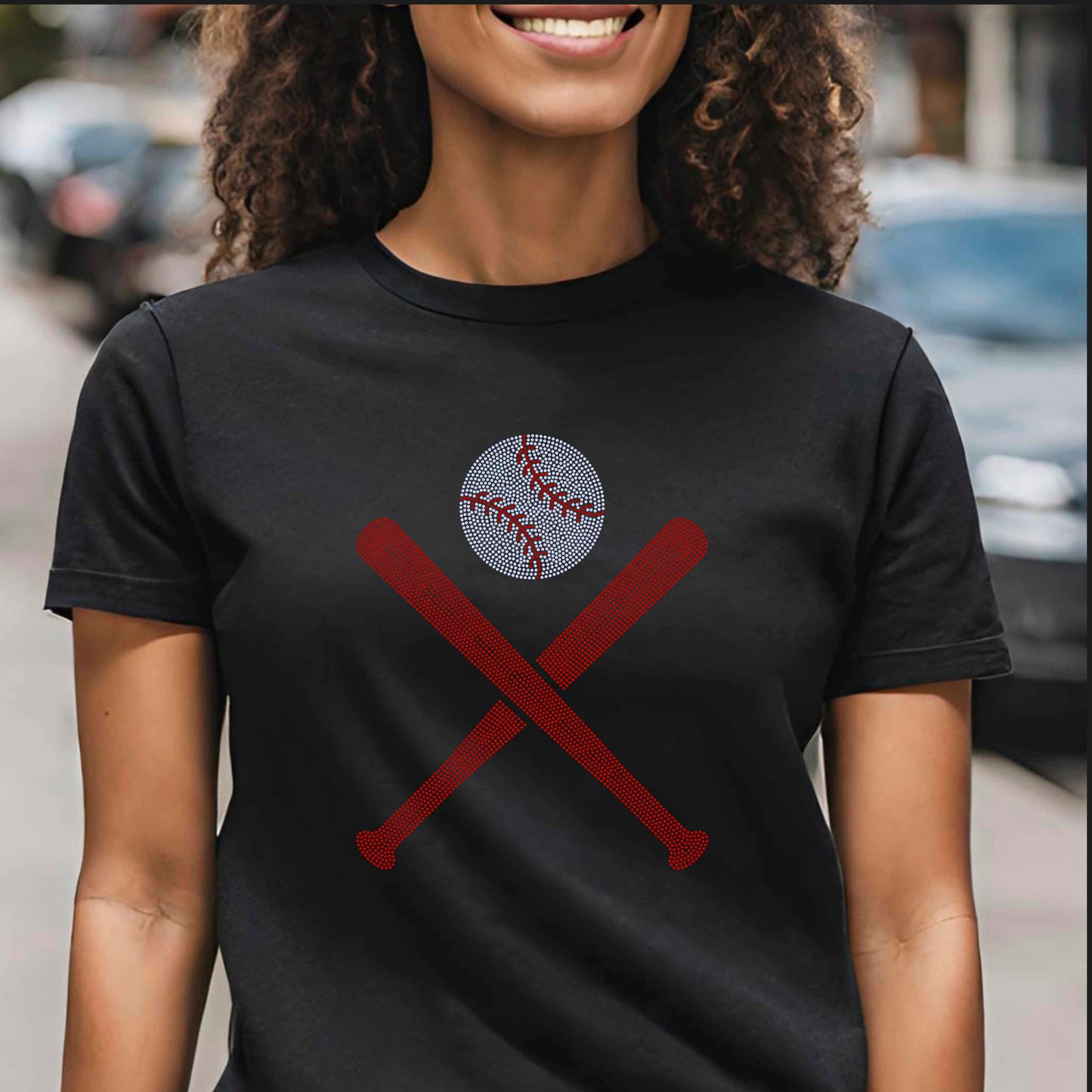 Baseball Softball Bats 11" Spangle Transfer Bling Ready to Press Transfer Sparkle Transfer