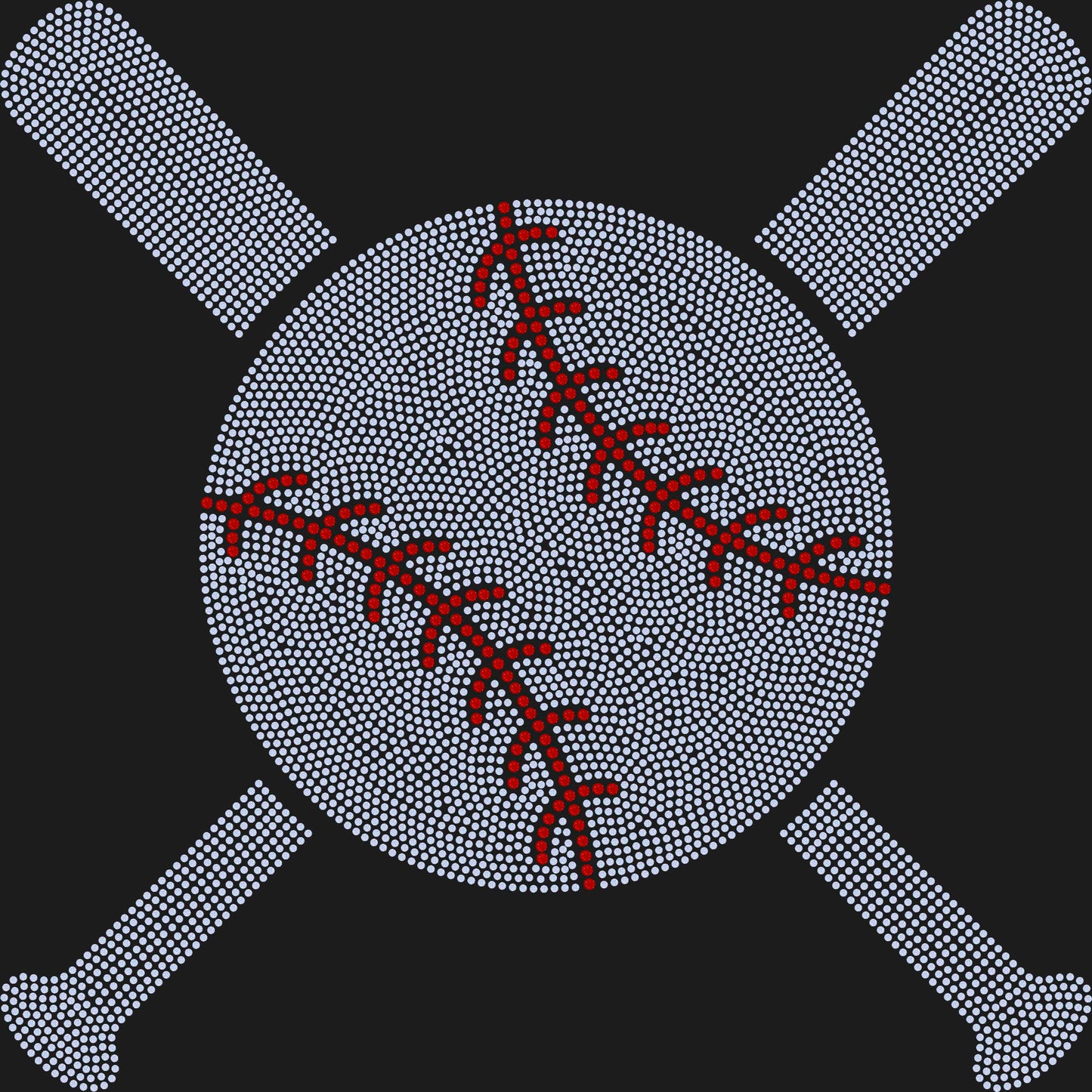 Baseball Softball Bats 11" Spangle Transfer Bling Ready to Press Transfer Sparkle Transfer