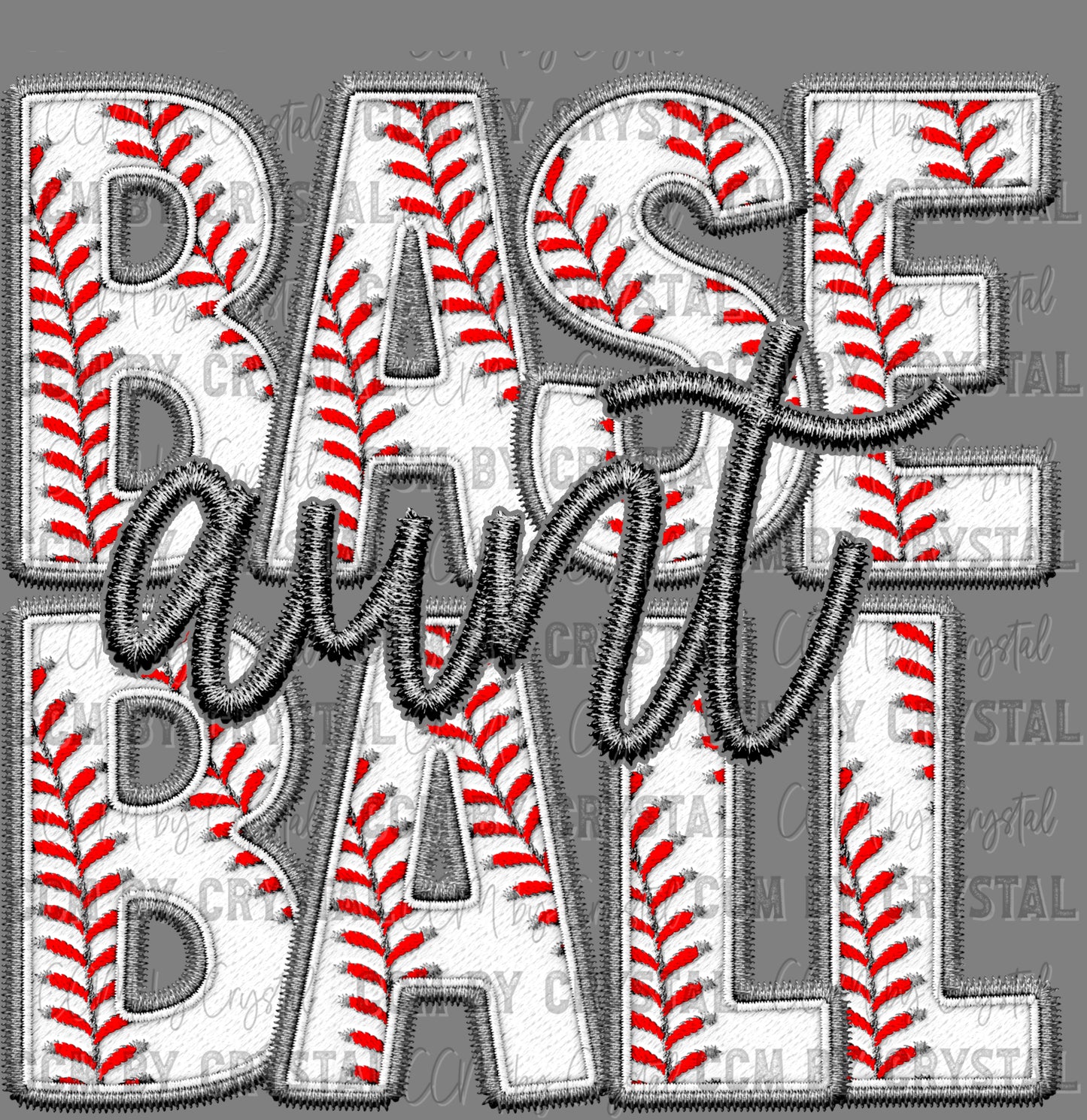 Baseball Aunt Faux Embroidery Ready to Press Transfer DTF Transfer Sublimation Transfer