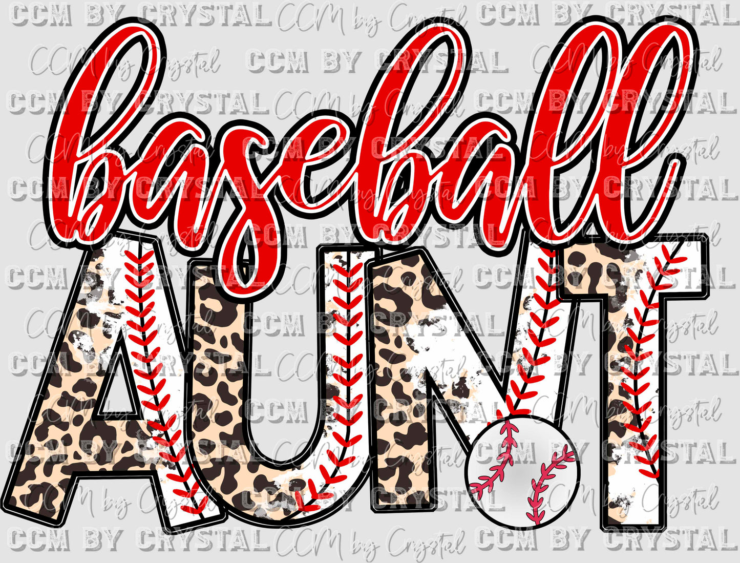 Baseball Aunt Red Ready to Press Transfer