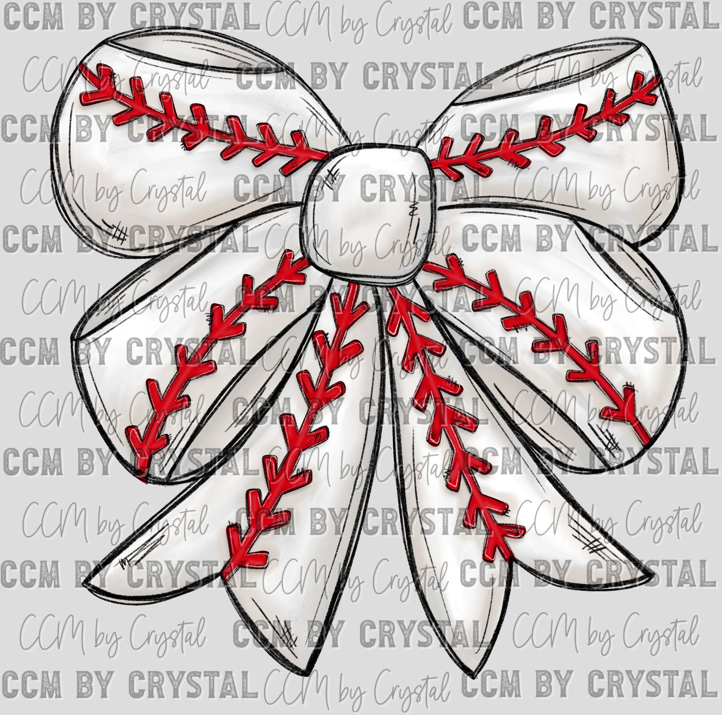 Baseball Bow Ready to Press Transfer DTF Transfer Sublimation Transfer