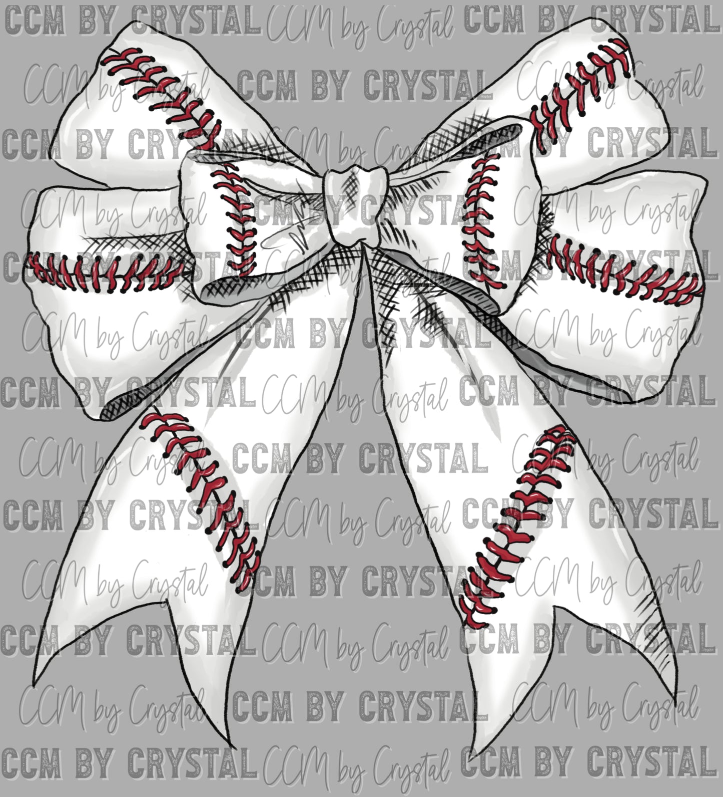 Baseball Bow Ready to Press Transfer DTF Transfer Sublimation Transfer