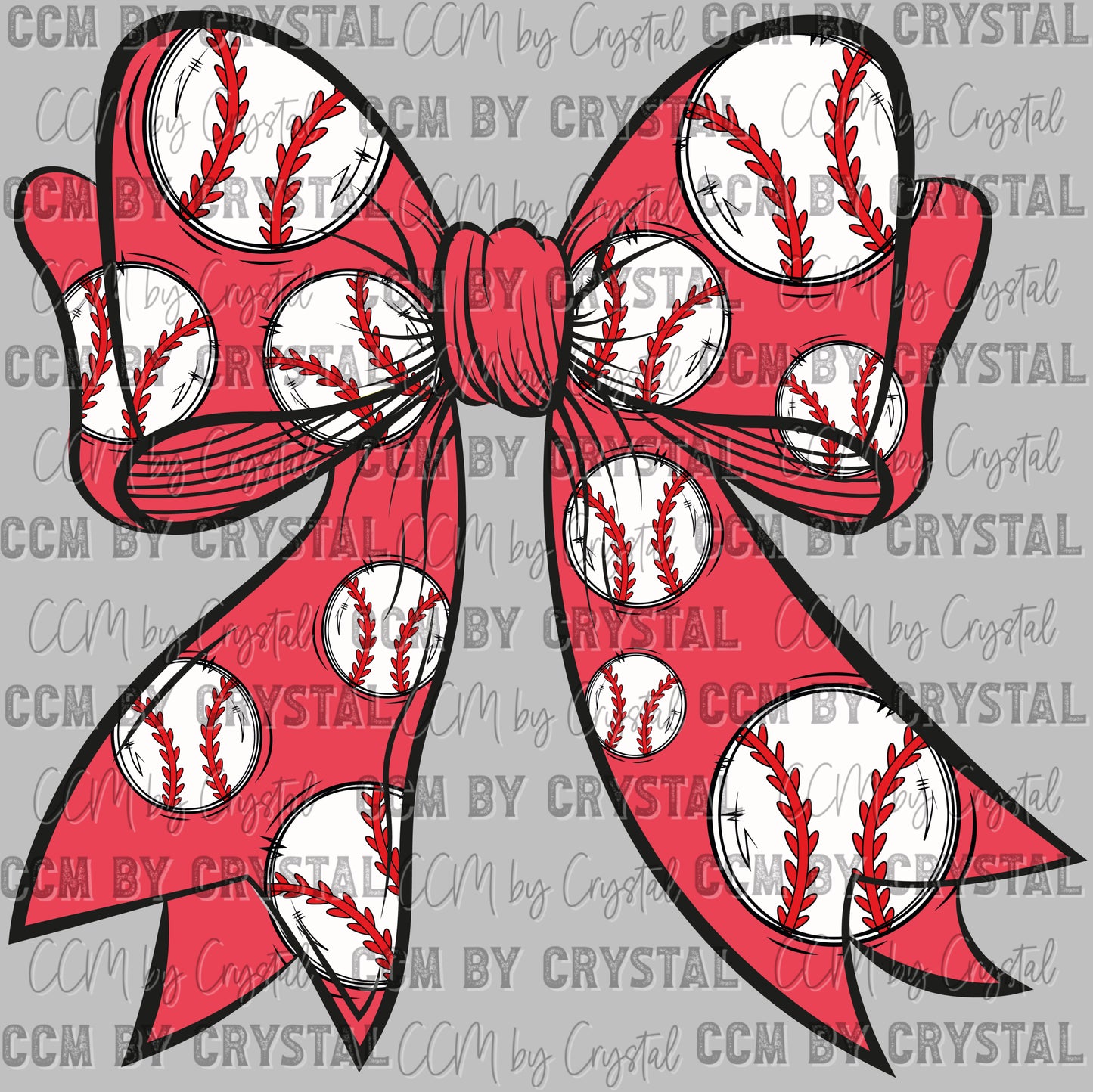 Baseball Bow Ready to Press Transfer DTF Transfer Sublimation Transfer