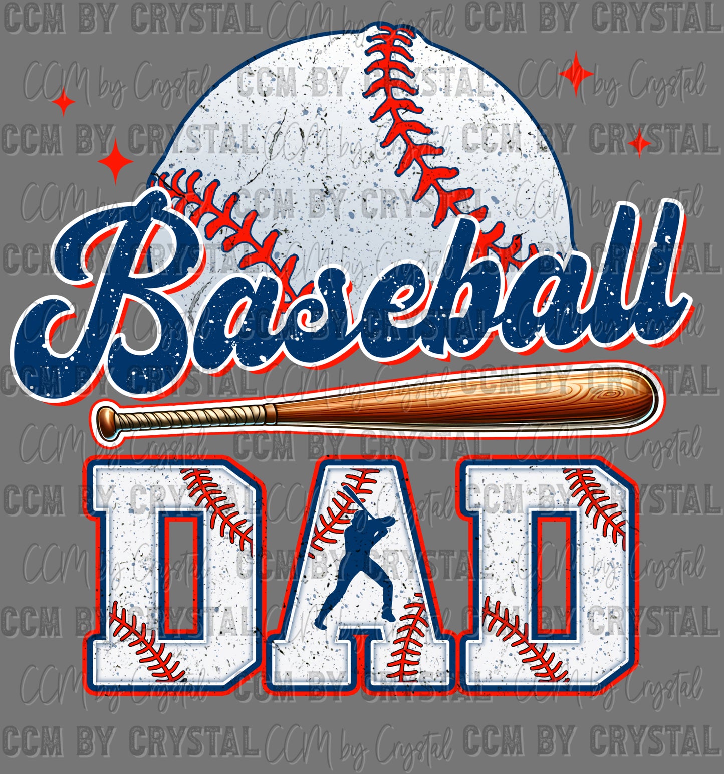 Baseball Dad Ready to Press Transfer DTF Transfer Sublimation Transfer