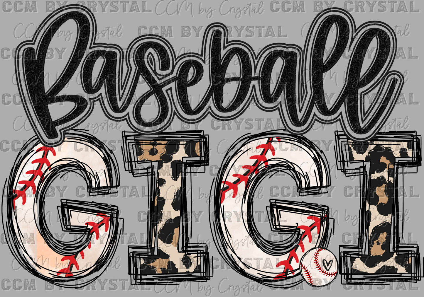 Baseball GIGI Ready to Press DTF Transfer Sublimation Transfer