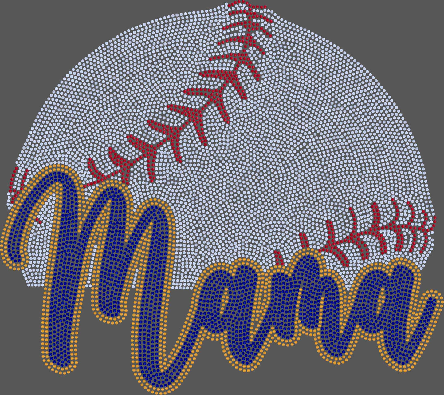 Baseball Mama 4-Color Approximately 11" wide Spangle Transfer