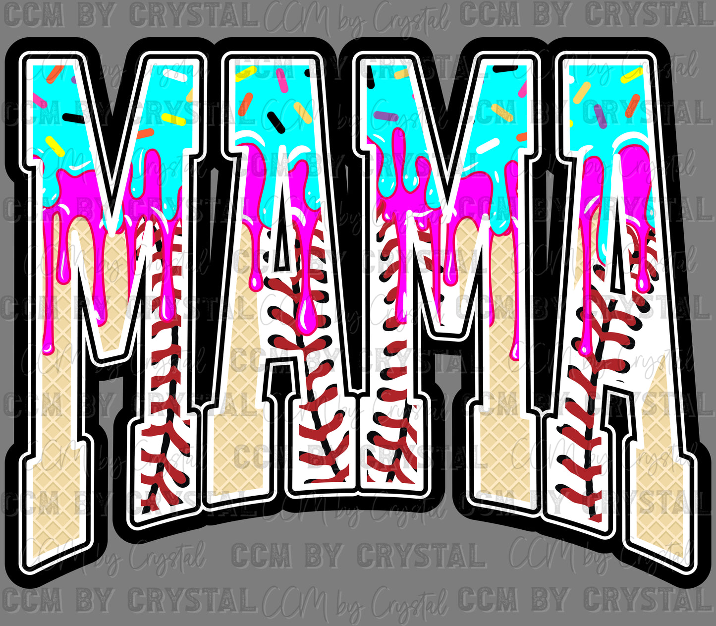 Baseball Mama Drip Ready to Press Instant Peel DTF Transfers Sublimation Transfers