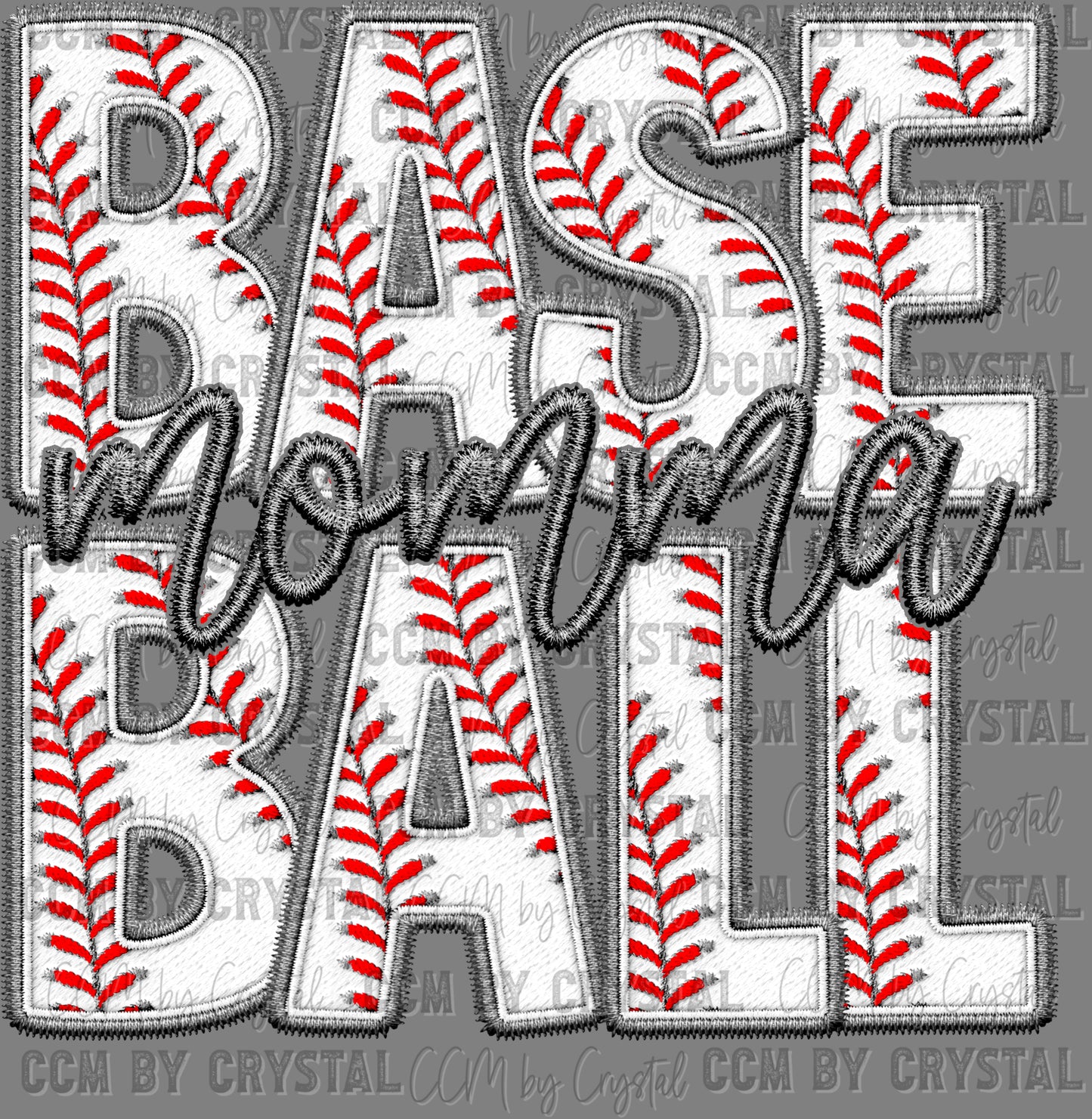 Baseball Momma Faux Embroidery Ready to Press Transfer DTF Transfer Sublimation Transfer