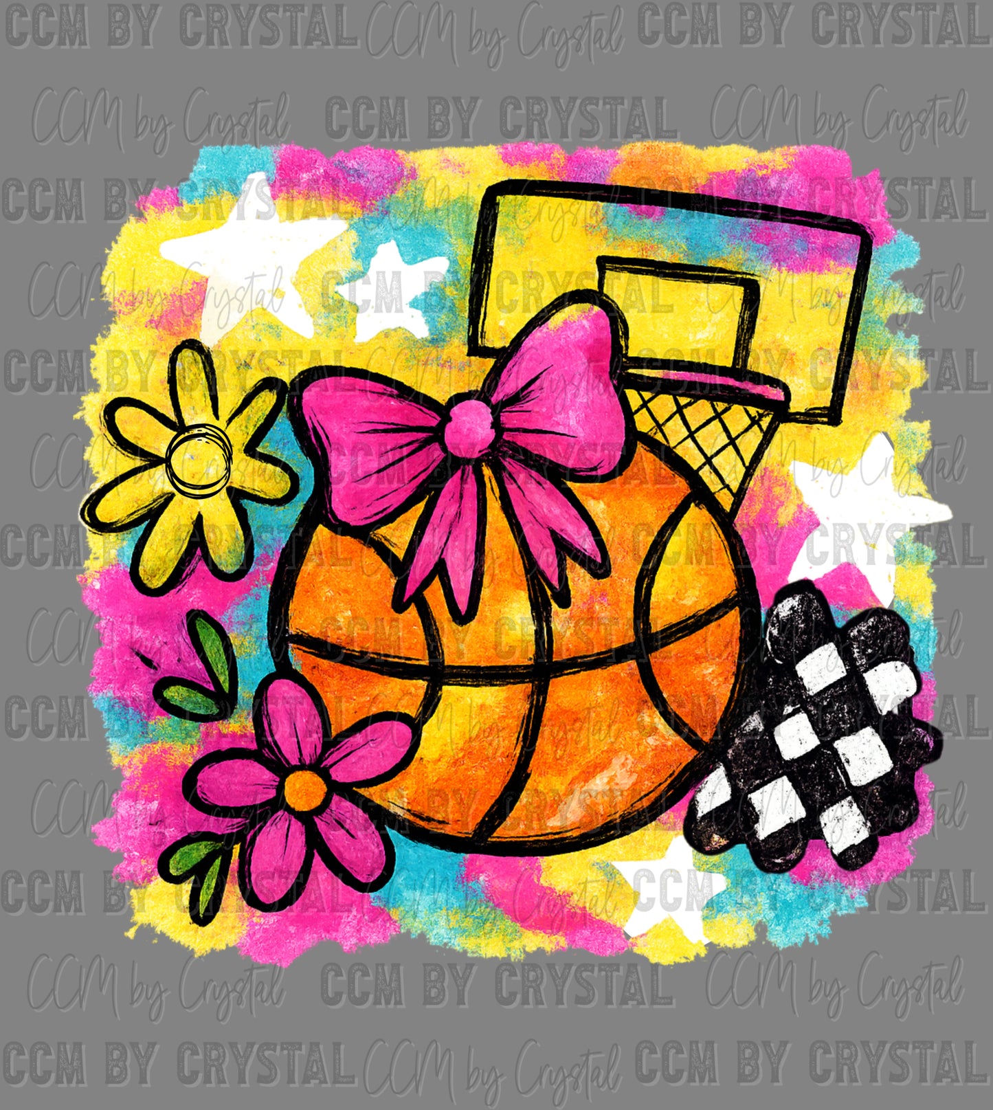Girly Basketball Ready to Press Instant Peel DTF Transfers Sublimation Transfers