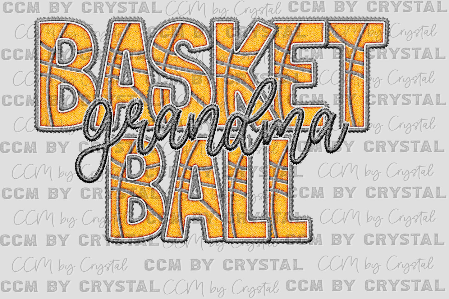 Basketball Grandma Faux Embroidery Ready to Press Transfer DTF Transfer Sublimation Transfer