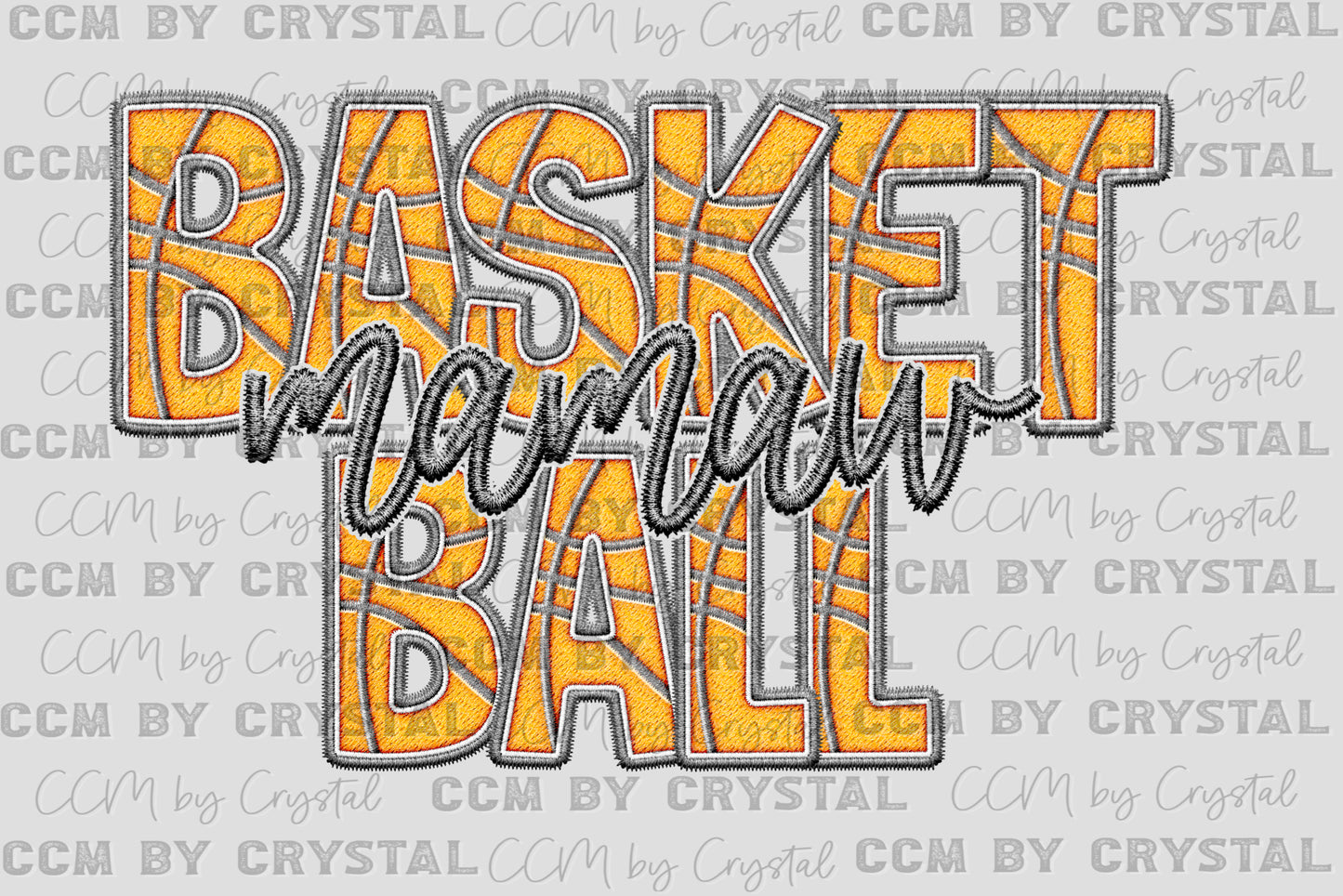 Basketball Mamaw Faux Embroidery Ready to Press Transfer DTF Transfer Sublimation Transfer