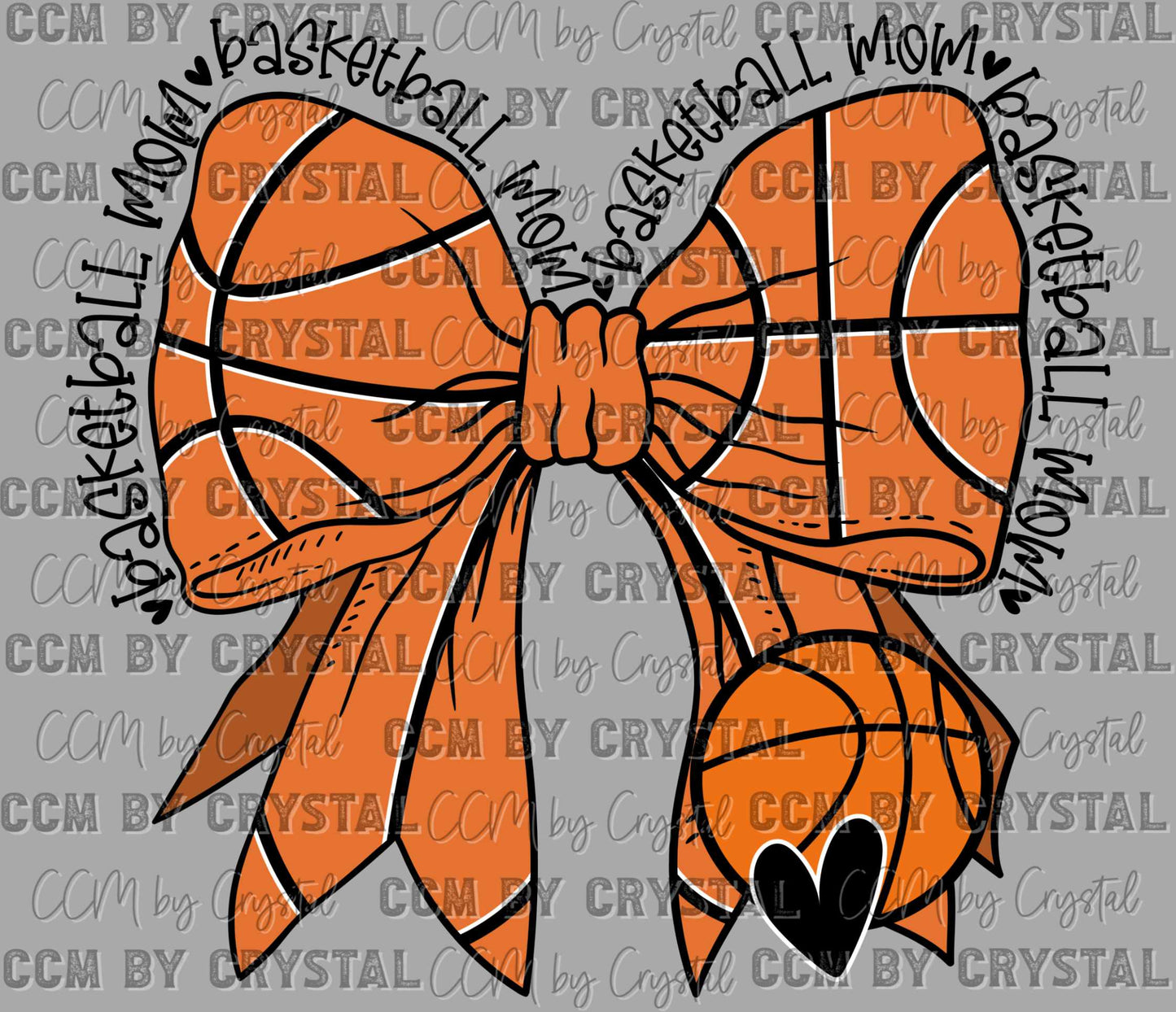 Basketball Mom Bow Ready to Press Transfer DTF Transfer Sublimation Transfer