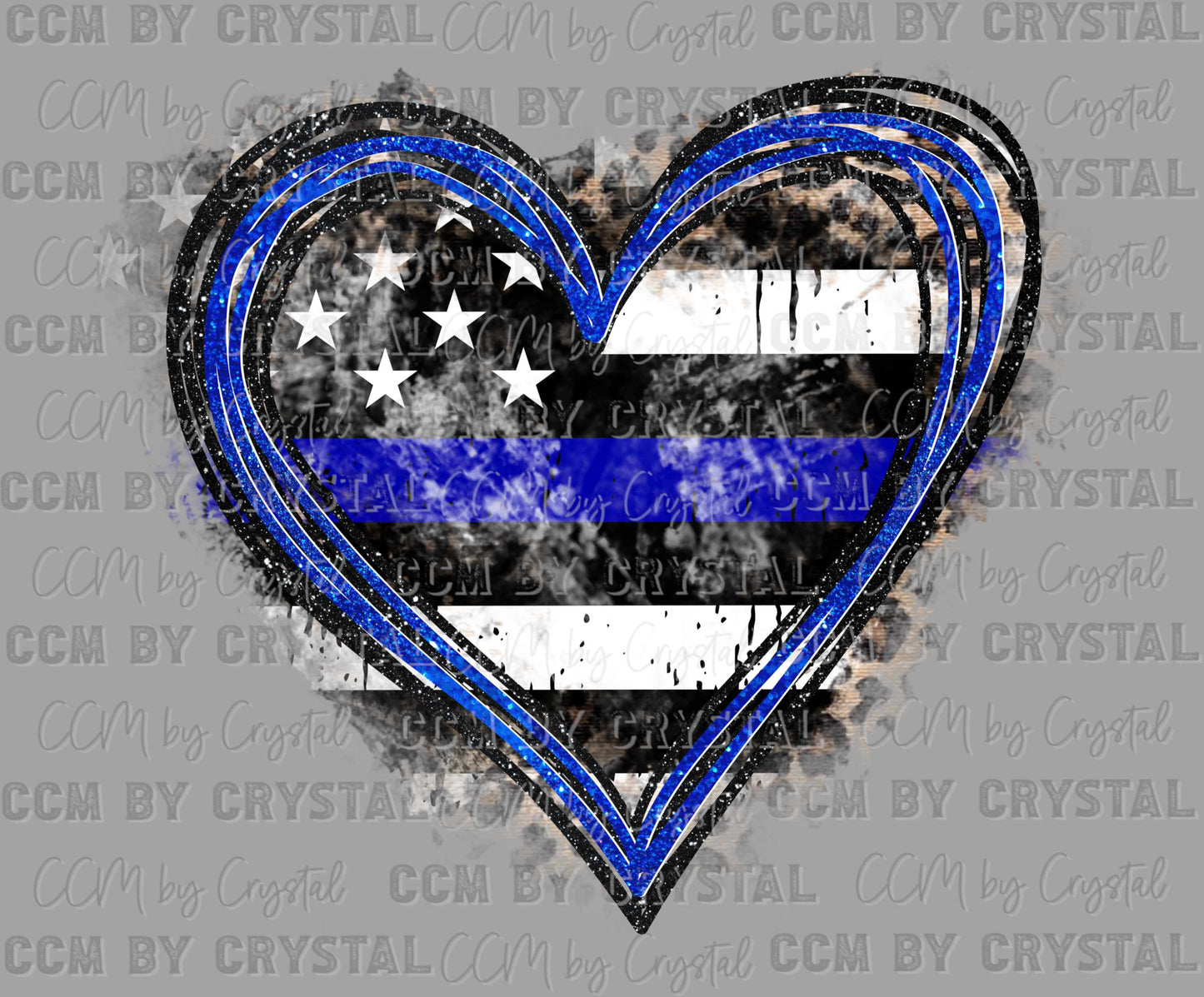 Back the Blue Heart Ready to Press Transfer DTF Transfer Sublimation Transfer