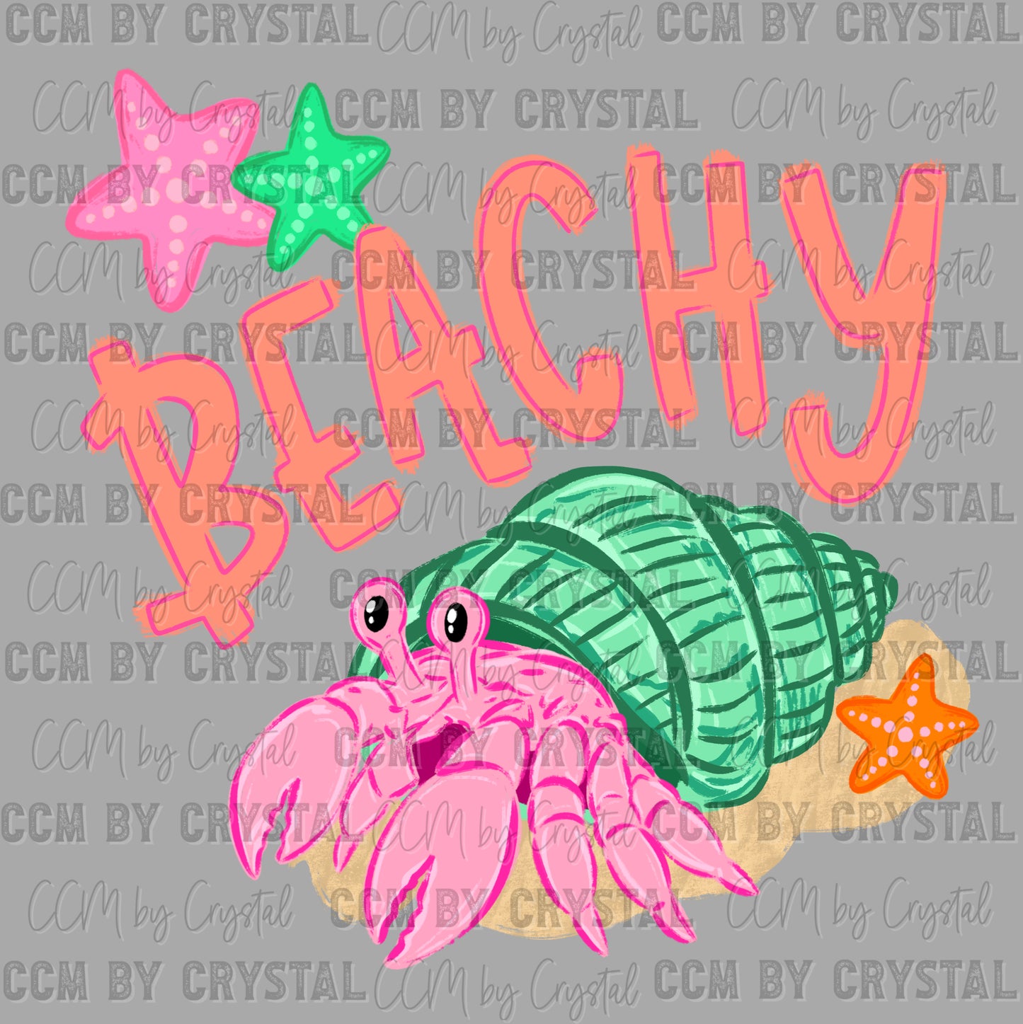 Beachy Crab Summer Ready to Press DTF Transfers Sublimation Transfers