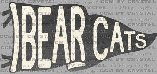 Bearcats Pennant Mascot Ready to Press Transfer DTF Transfer Sublimation Transfer