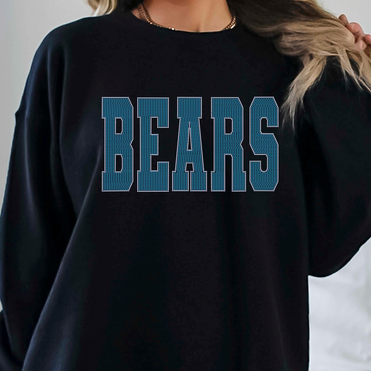 Bears 11" 2-Color Ready to Press Spangle Transfer Bling Transfer Sparkle Transfer