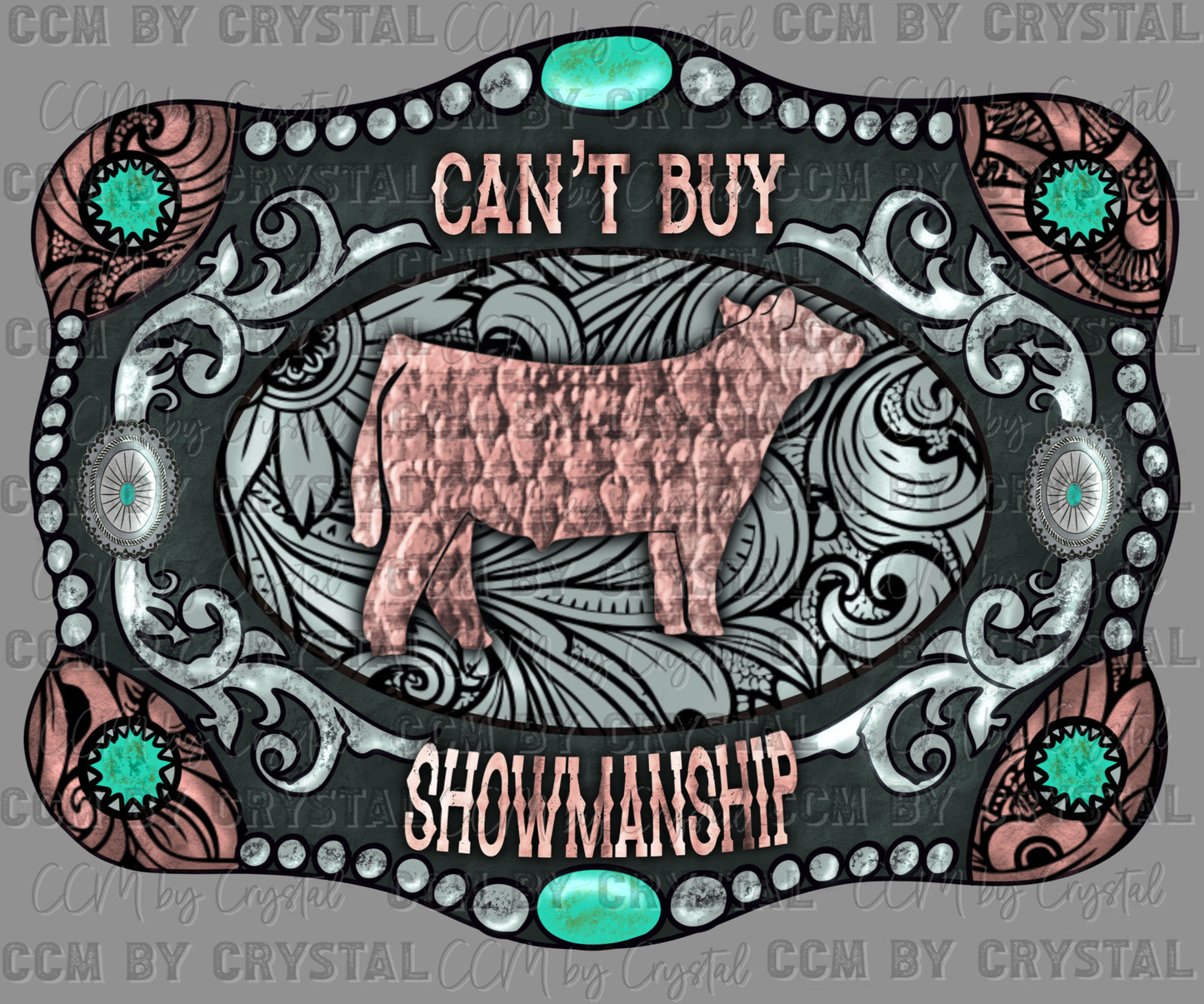 Western Rode Belt Buckle Ready to Press Transfer DTF Transfer Sublimation Transfer