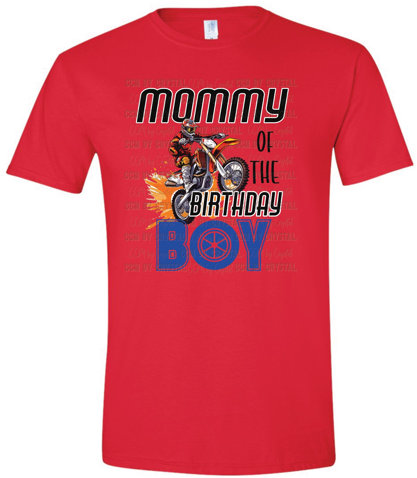 Mommy/Daddy Birthday Boy Motorcycle Red T-Shirt