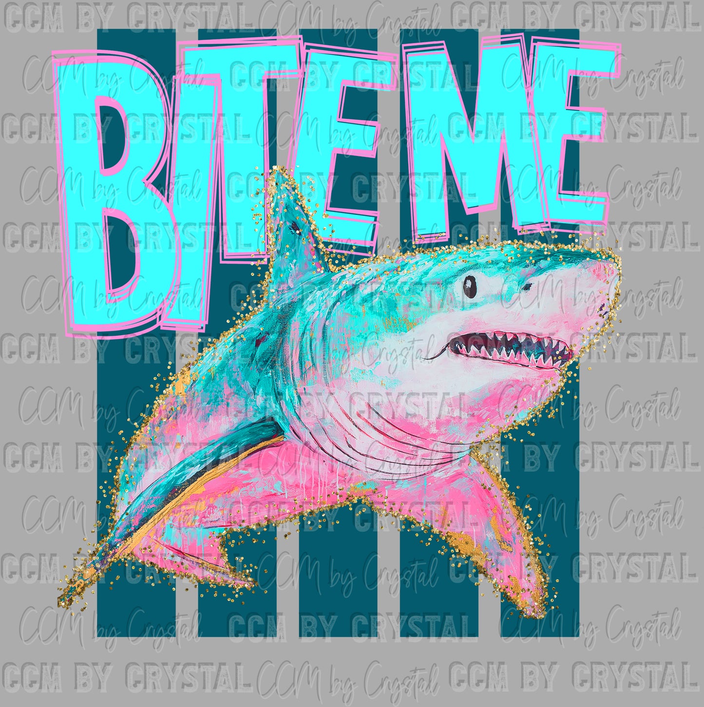 Bite Me Shark Summer DTF Transfer Sublimation Transfer