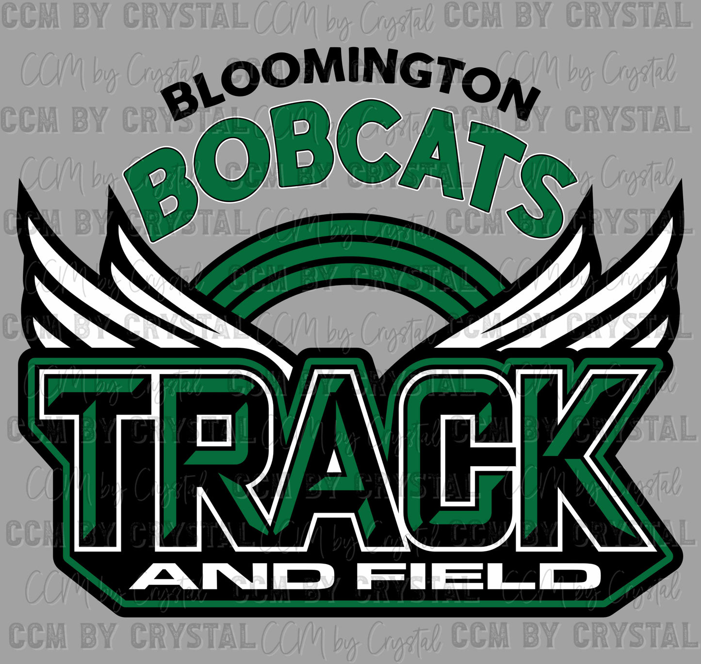 Bloomington Bobcats Track and Field Ready to Press Instant Peel DTF Transfers Sublimation Transfers