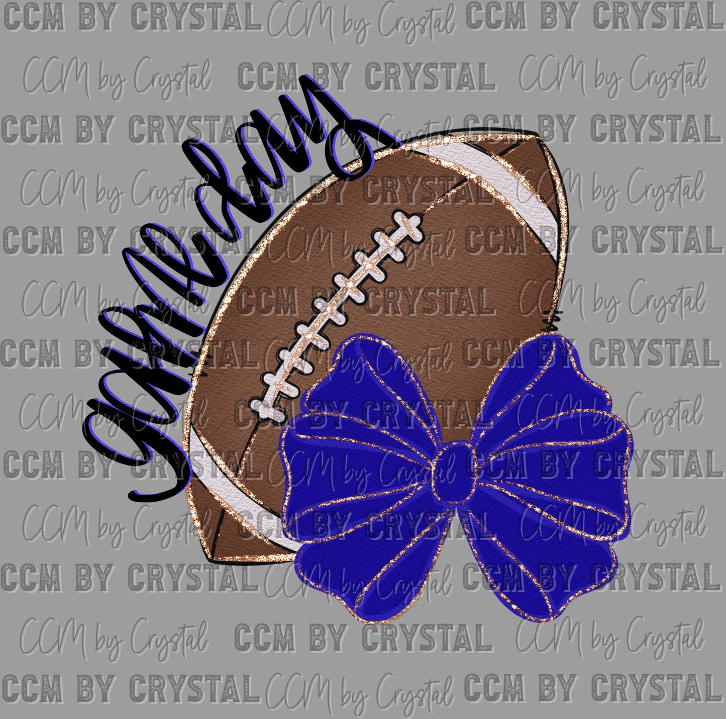 Game Day Football Royal Blue Ready to Press Instant Peel DTF Transfers Sublimation Transfers