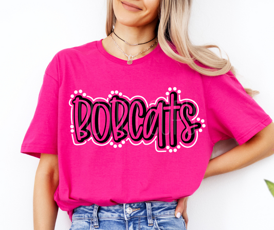 Bobcats Doodle Mascot Ready to Press Transfer DTF Transfer Sublimation Transfer