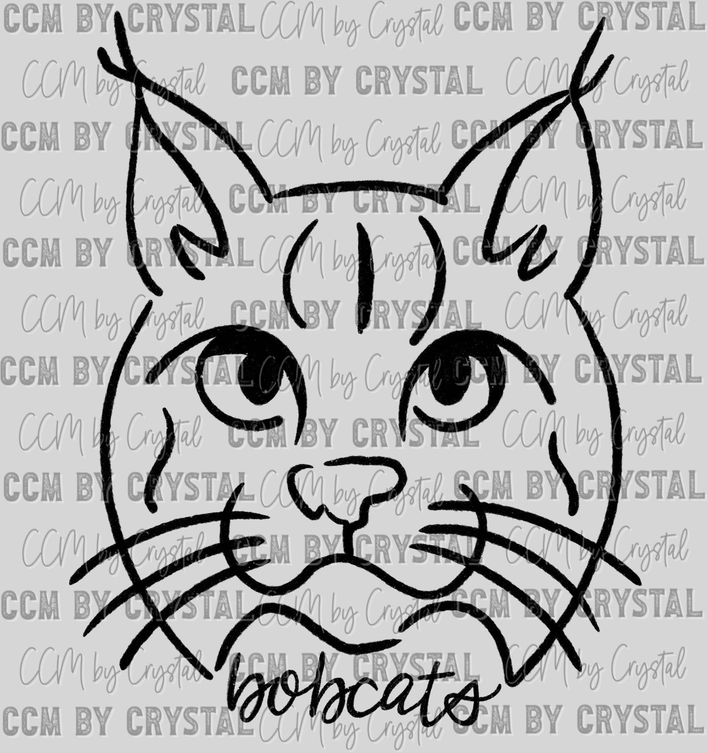 Bobcats Mascot Doodle Ready to Press Transfer DTF Transfer Sublimation Transfer