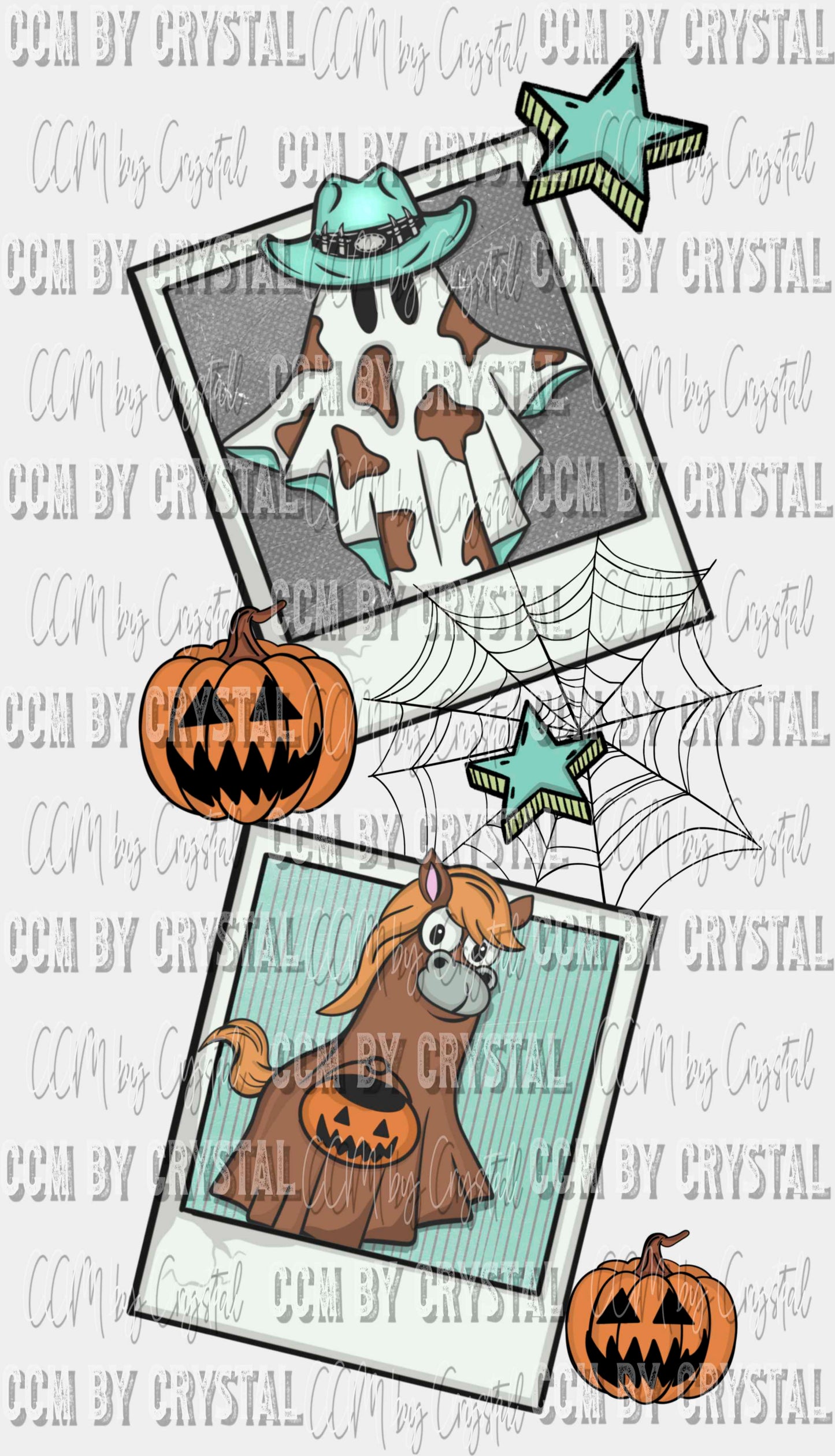 Boo Haw w Pocket & Sleeve 3 transfers Halloween Ready to Press Transfer