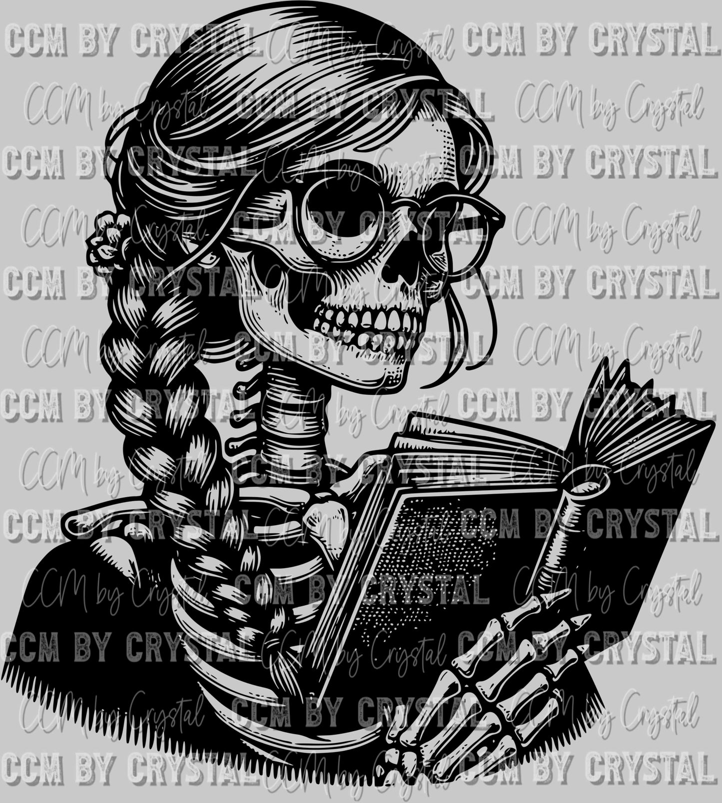 Living Life One Chapter at a Time Pocket Reading Books Skellie Skeleton Ready to Press DTF Transfer Sublimation Transfer