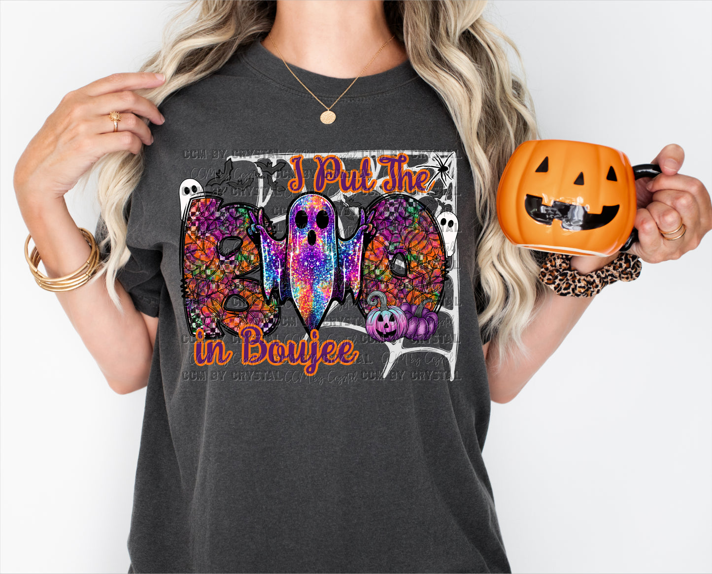 Halloween Holo Effect I Put The Boo in Boujee Ready to Press Transfer DTF Transfer Sublimation Transfer