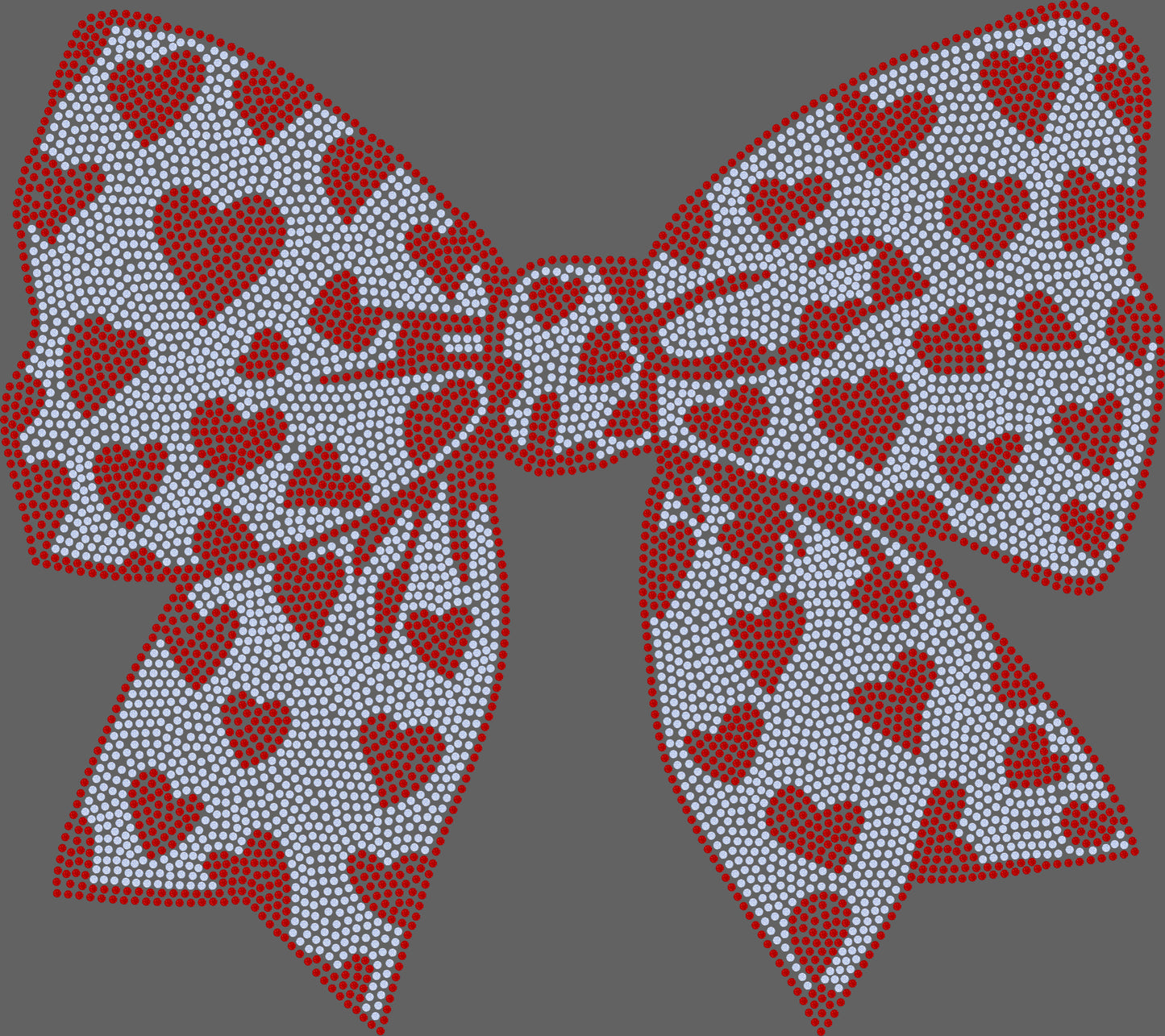 Bow with Hearts 2-Color Approximately 9" wide Spangle Transfer
