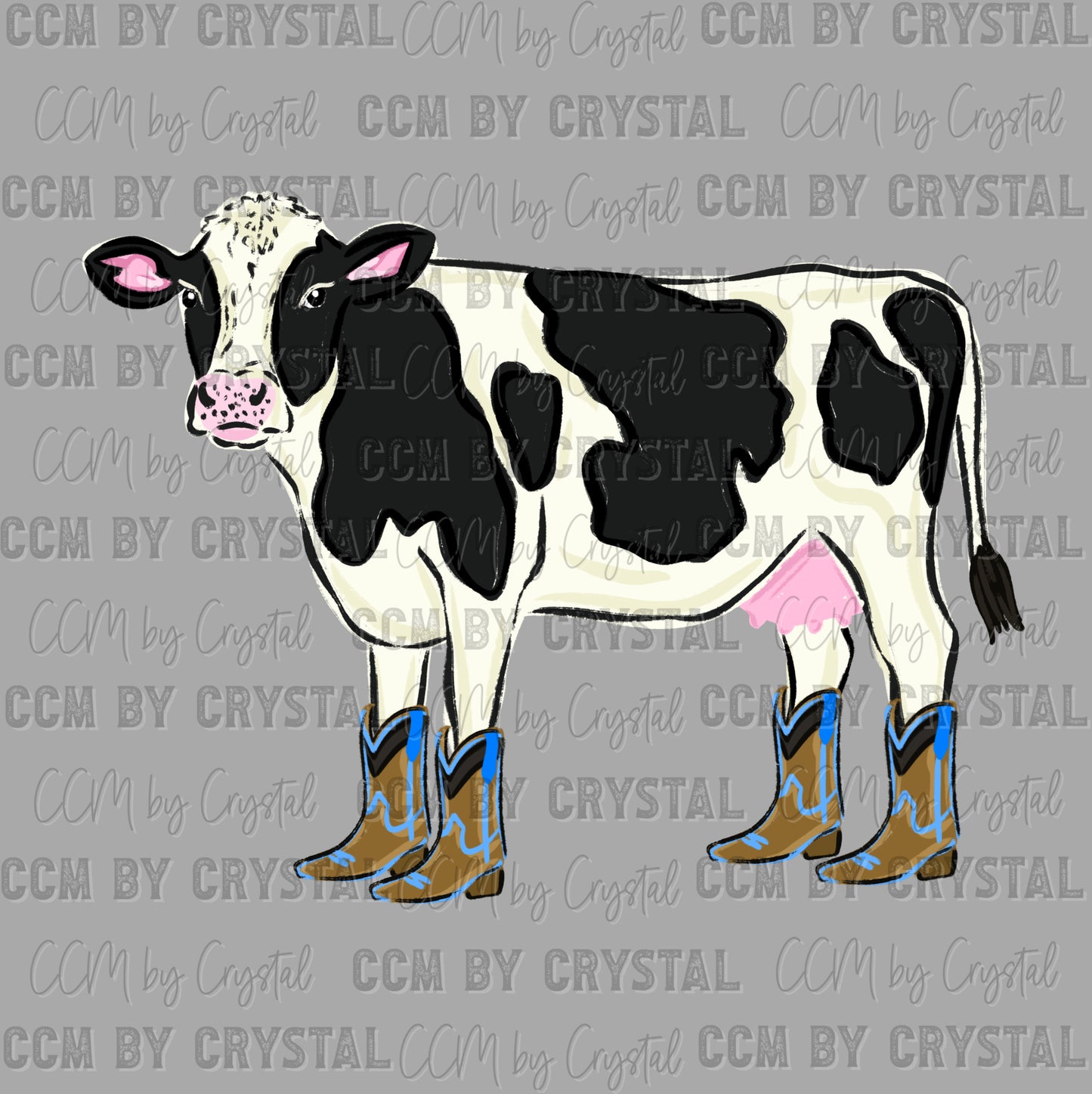 Boy Cow Boots Ask me About My Cow Ready to Press DTF Transfers Sublimation Transfers