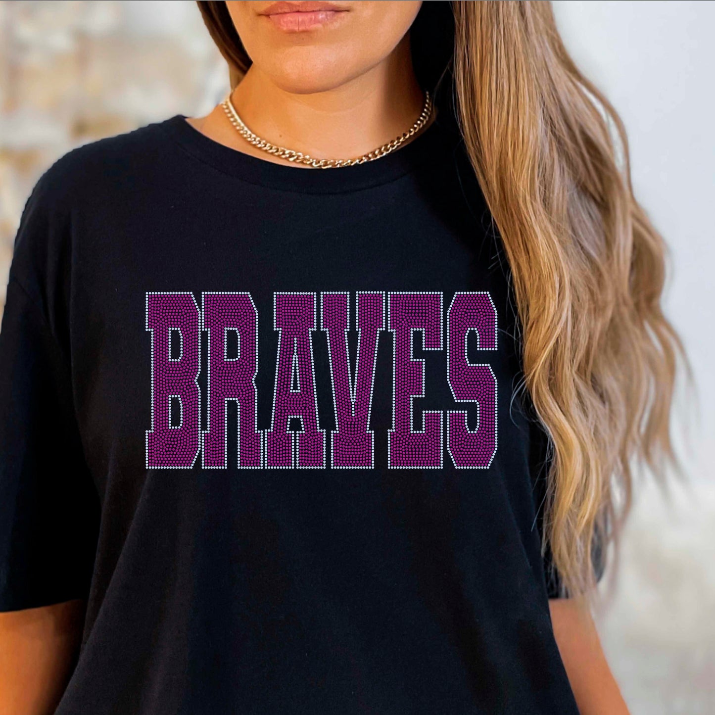 Braves 11" Wide 2- Color Spangle Transfer