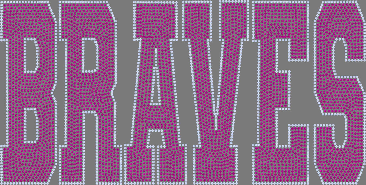 Braves 11" Wide 2- Color Spangle Transfer