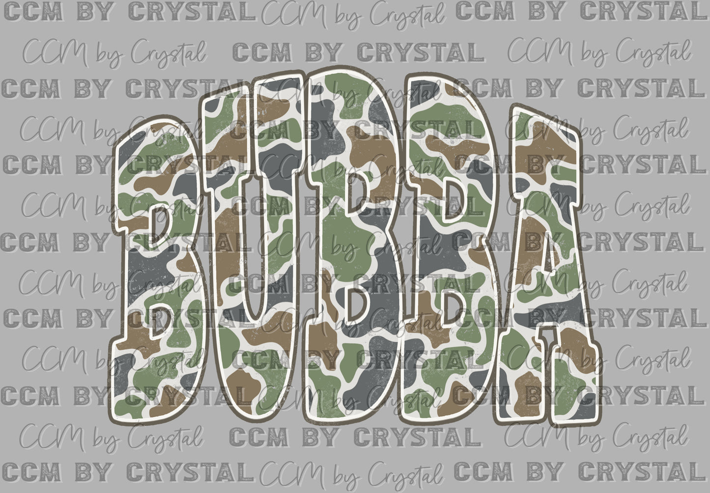 Bubba Camo Ready to Press Instant Peel DTF Transfers Sublimation Transfers
