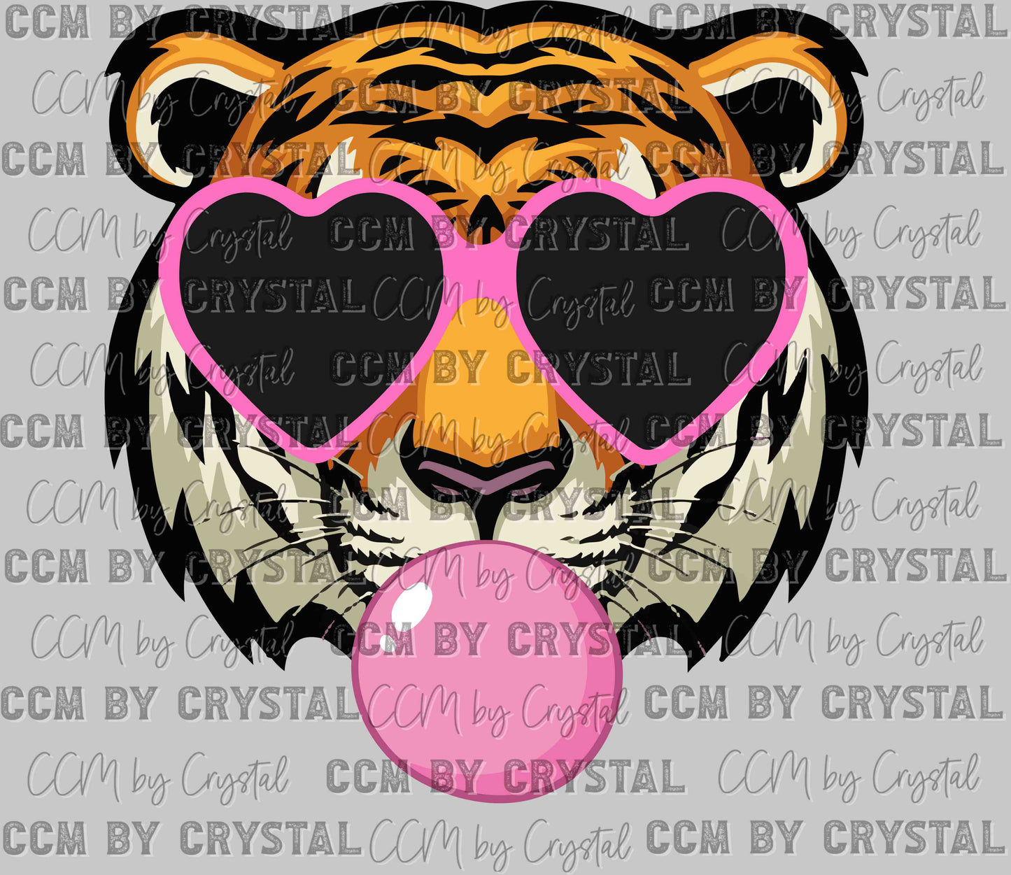 Tiger Blowing A Bubble Ready to Press Transfer