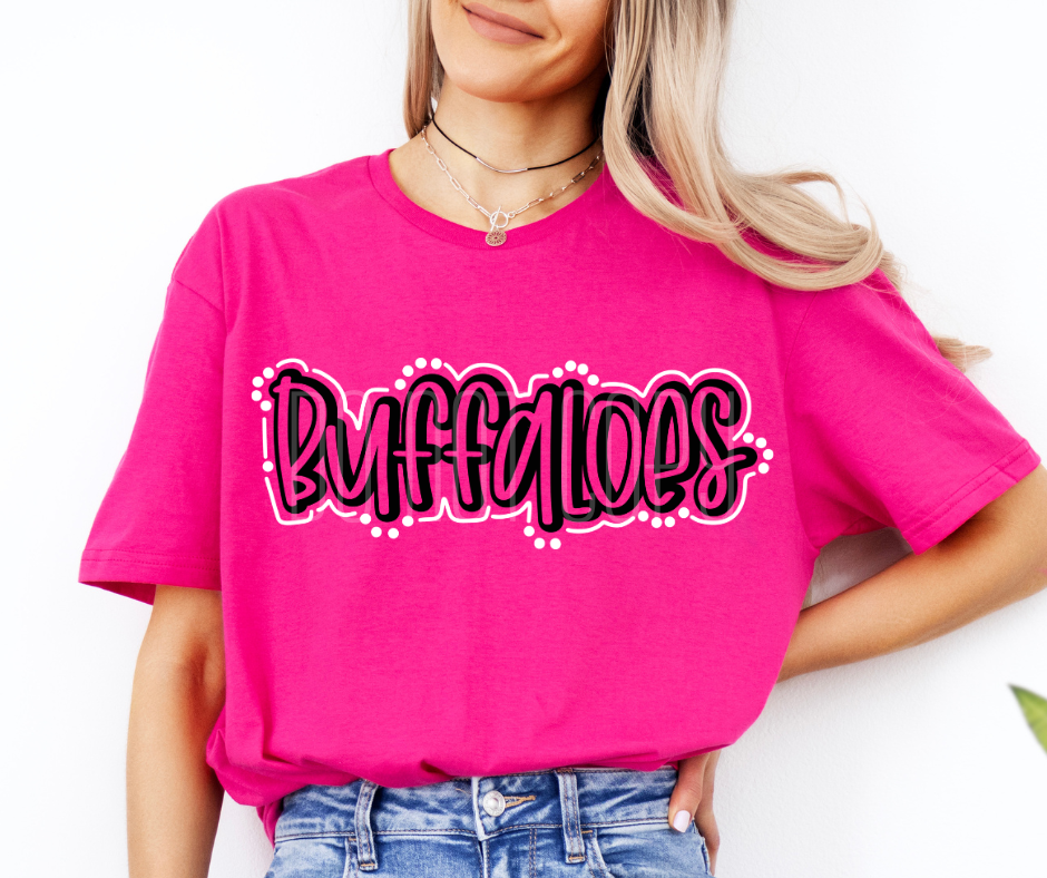 Buffaloes Doodle Mascot Ready to Press Transfer DTF Transfer Sublimation Transfer
