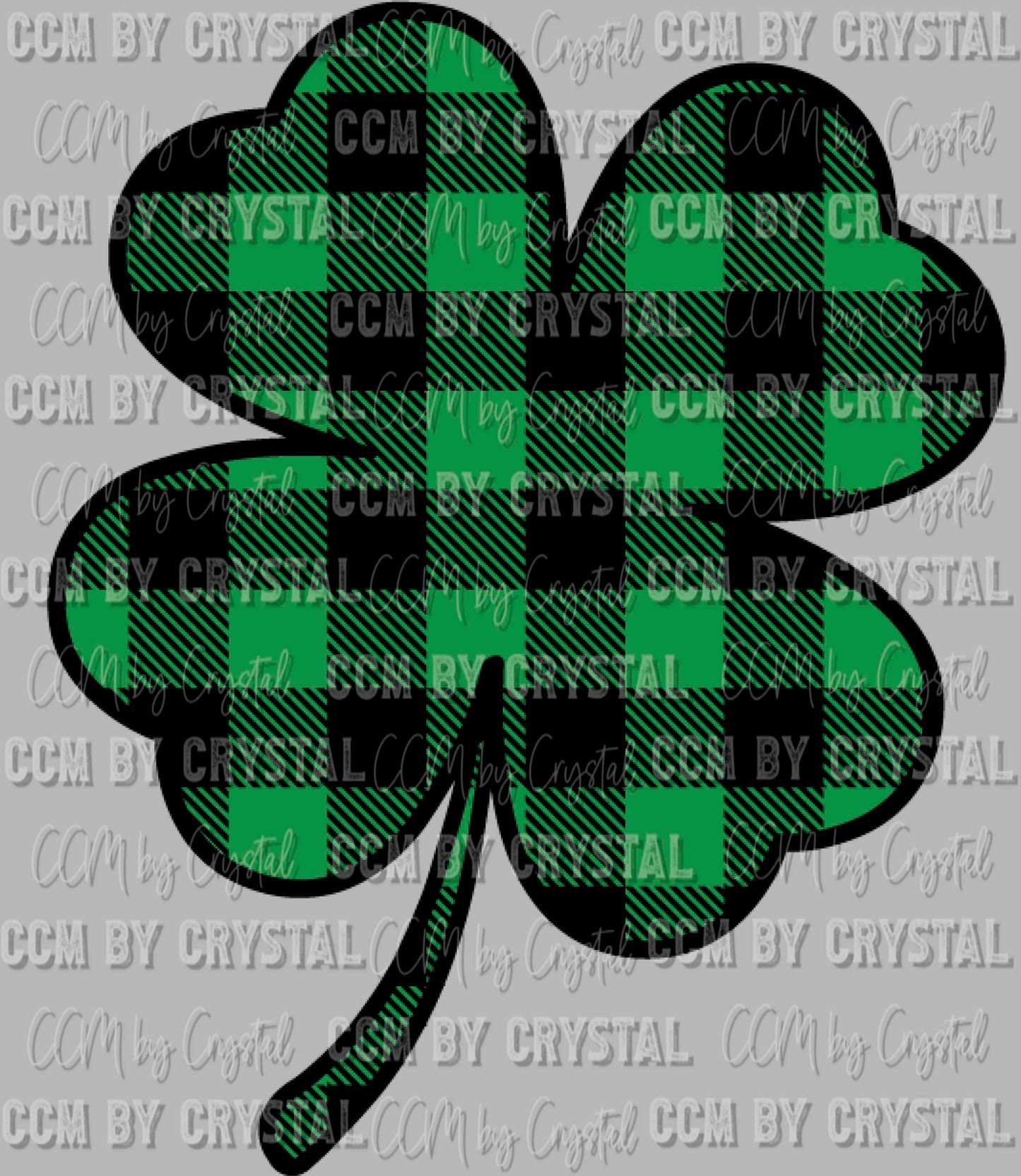 Buffalo Plaid Shamrock Clover St Patrick's Day Ready to Press Transfer DTF Transfer Sublimation Transfer