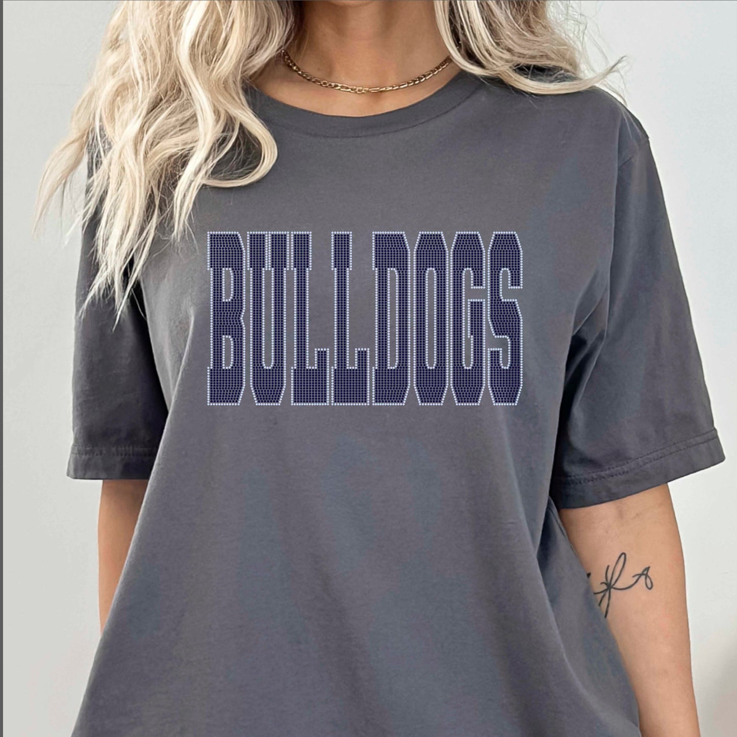 Bulldogs 11"X6" 2-Color Ready to Press Spangle Transfer Bling Transfer Sparkle Transfer