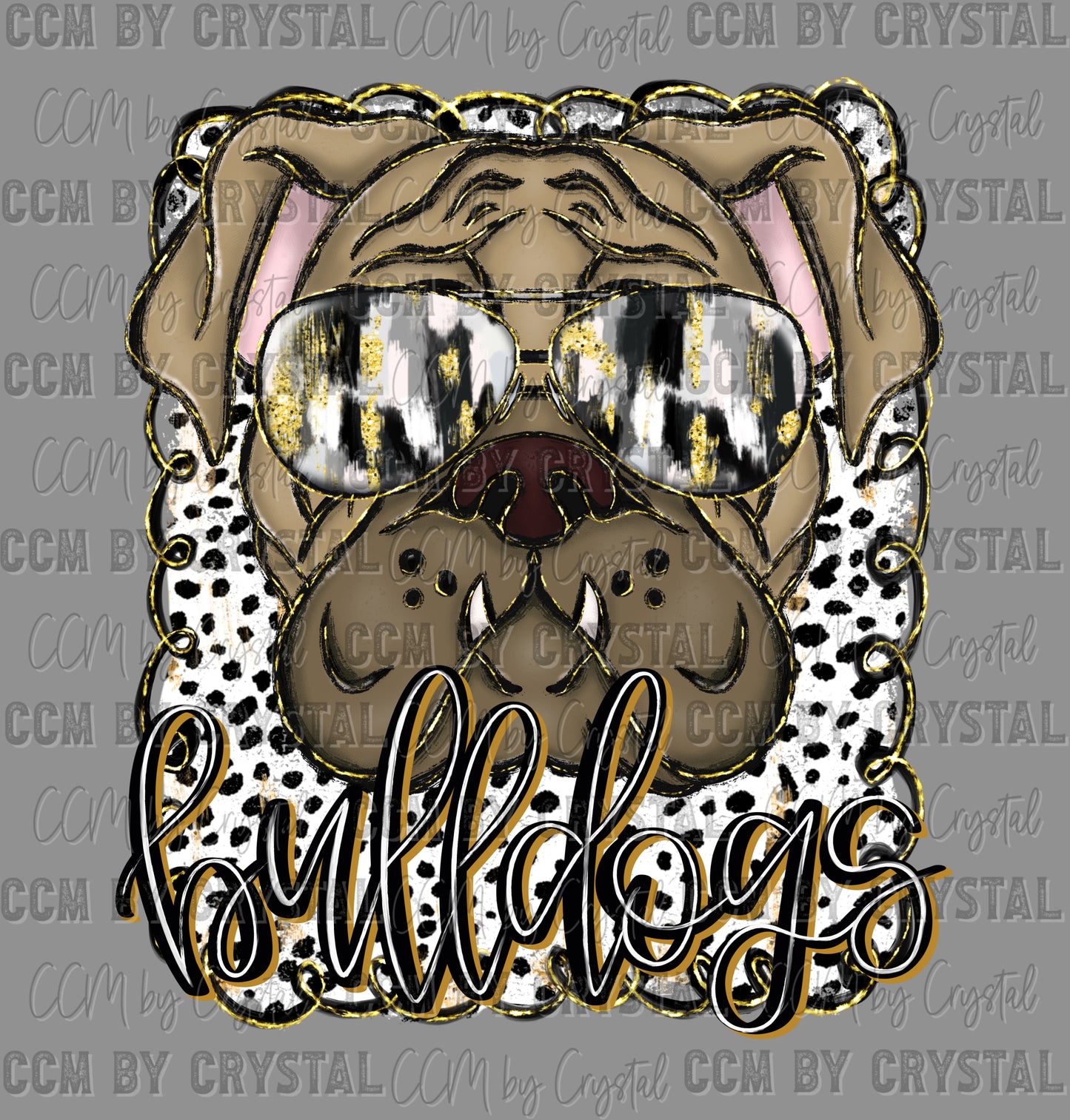 Bulldogs Gold DTF Transfer Sublimation Transfer