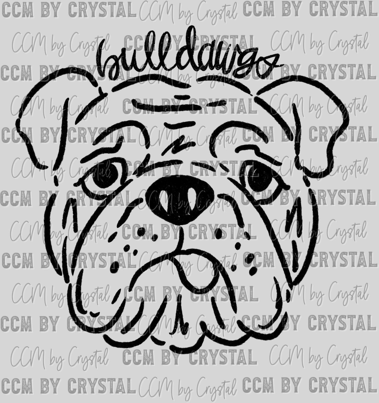 Bulldogs Mascot Doodle Ready to Press Transfer DTF Transfer Sublimation Transfer