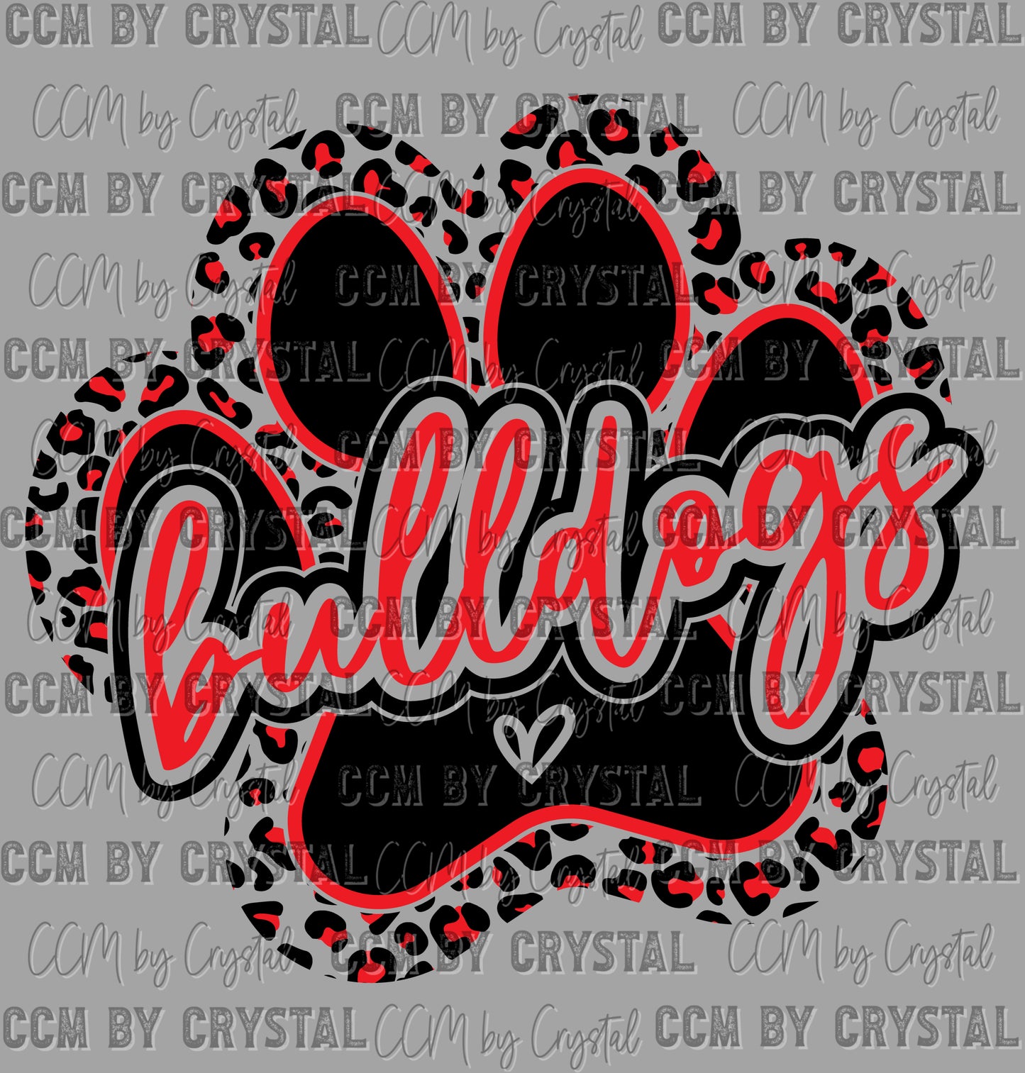 Bulldogs Paw Red Ready to Press Instant Peel DTF Transfers Sublimation Transfers