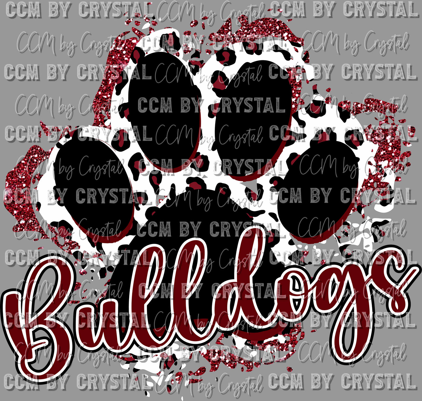 Bulldogs Paw Mascot Ready to Press Transfer DTF Transfer Sublimation Transfer