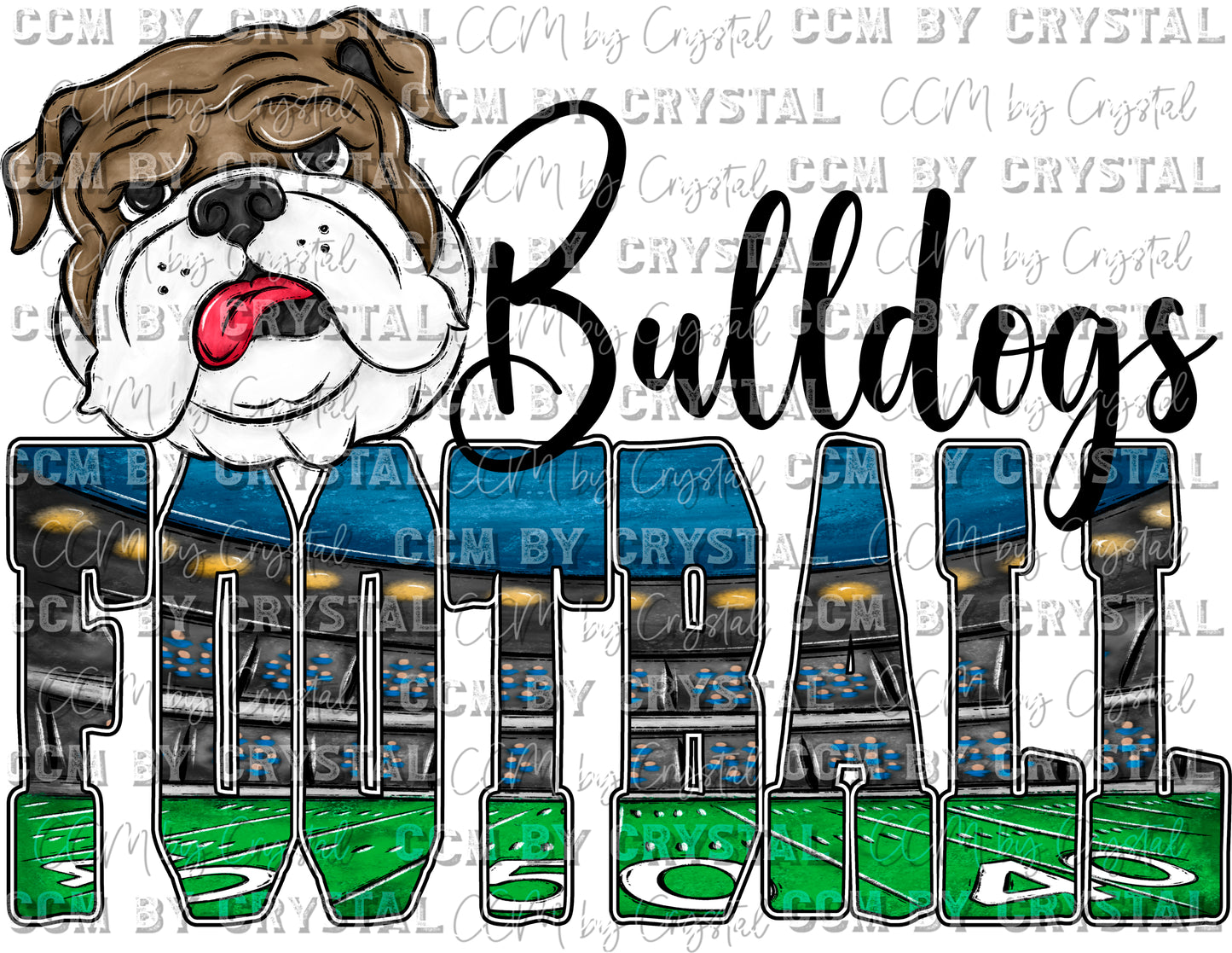 Bulldogs Football Stadium Mascot PNG Digital File ONLY