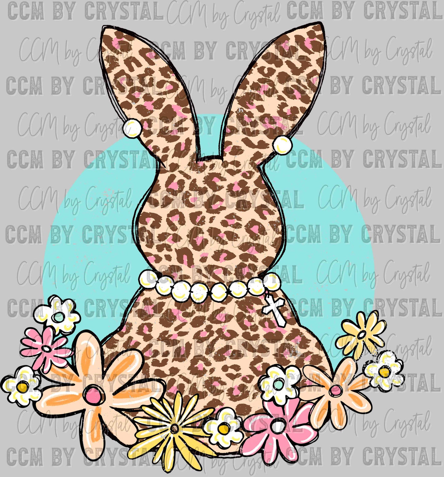 Leopard Bunny Easter Ready to Press Transfer