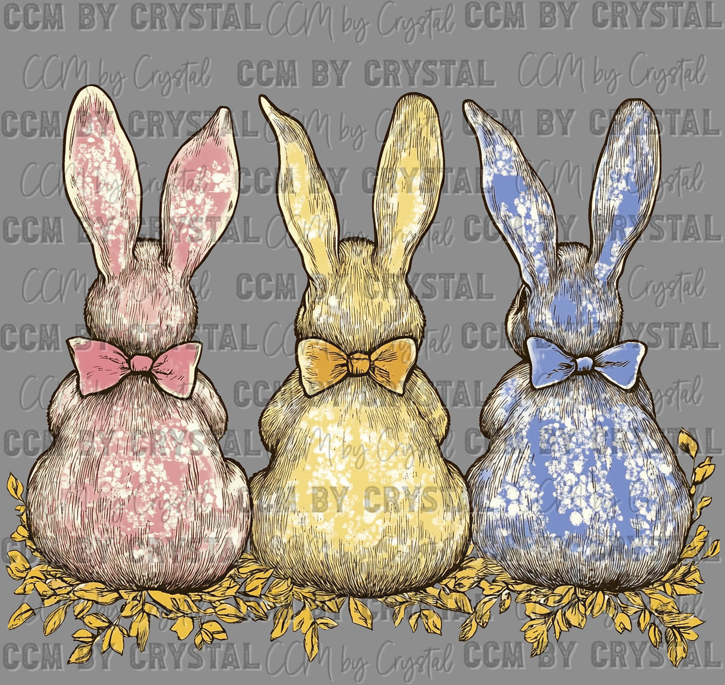 Easter Bunnies Ready to Press Transfer DTF Transfer Sublimation Transfer