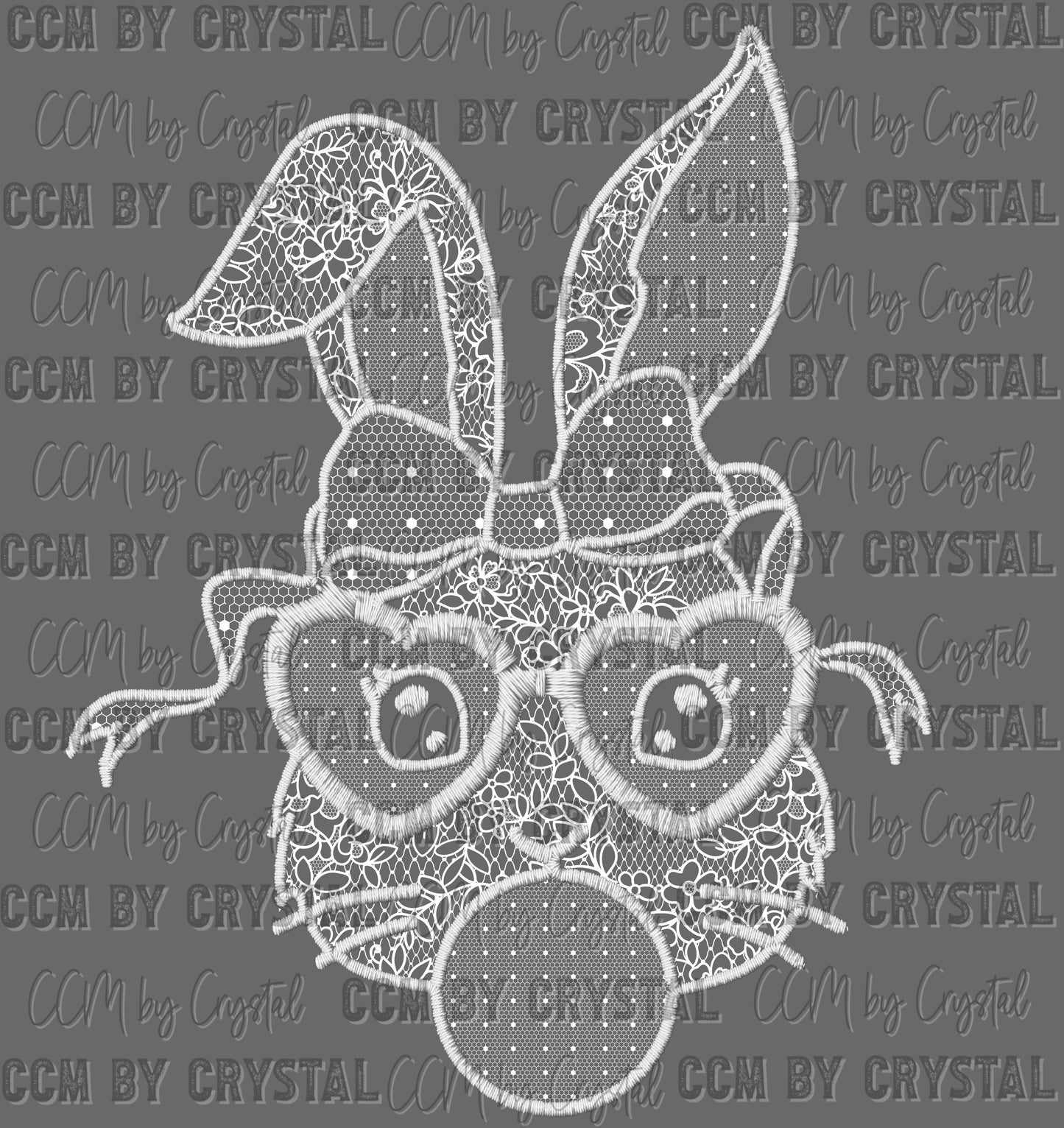 Lace Easter Bunny Ready to Press Transfer DTF Transfer