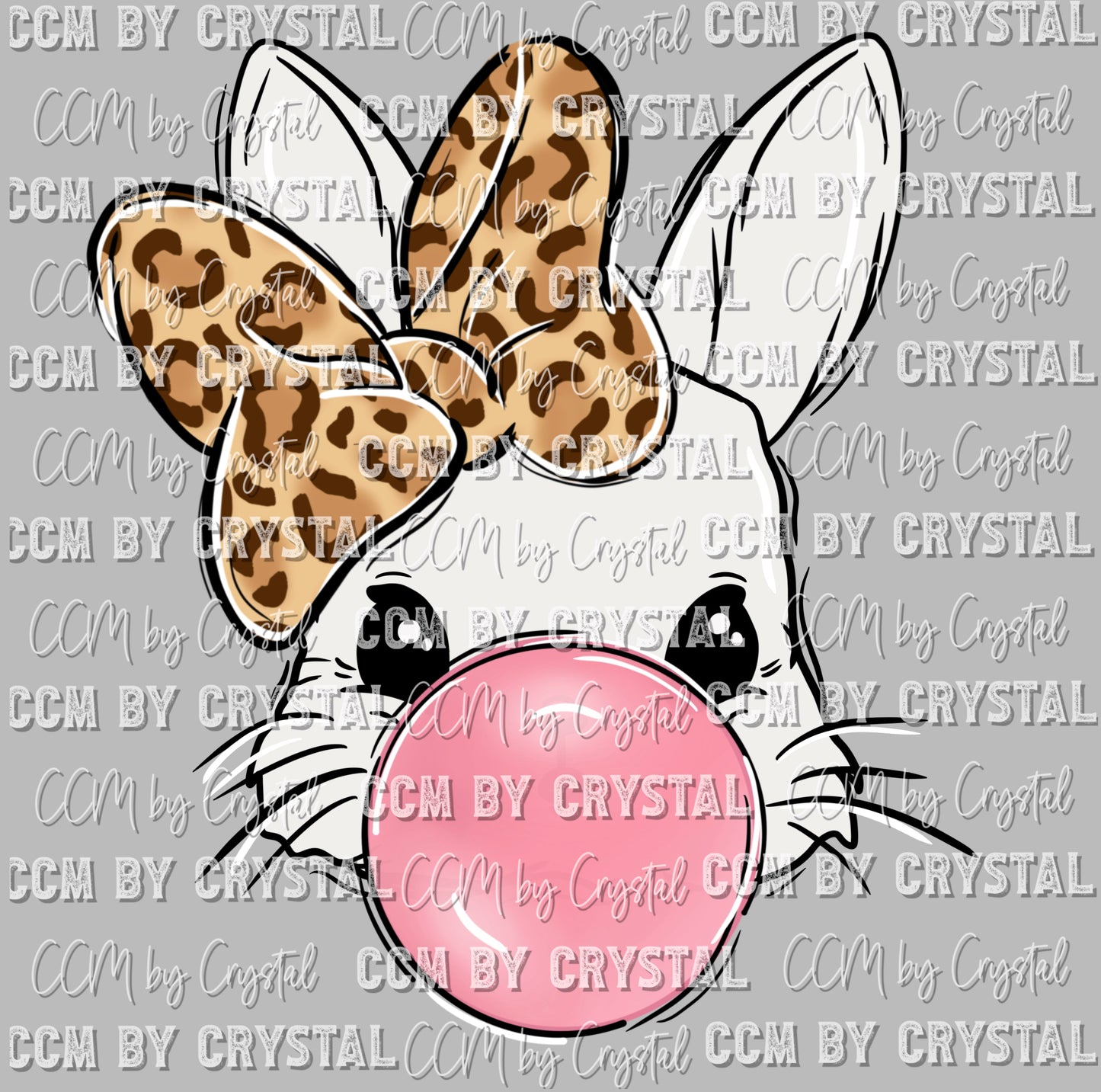 Bubblegum Bunny Easter Ready to Press Transfer DTF Sublimation